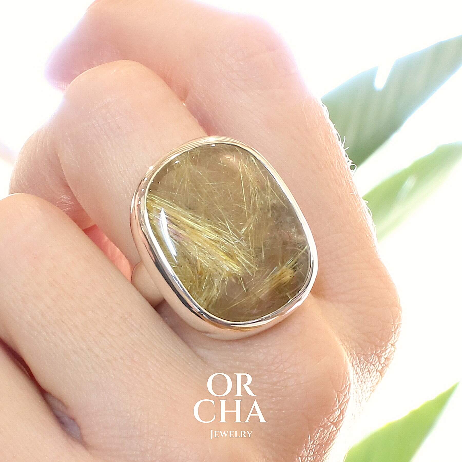 Bague en argent avec Quartz Rutile - Essential