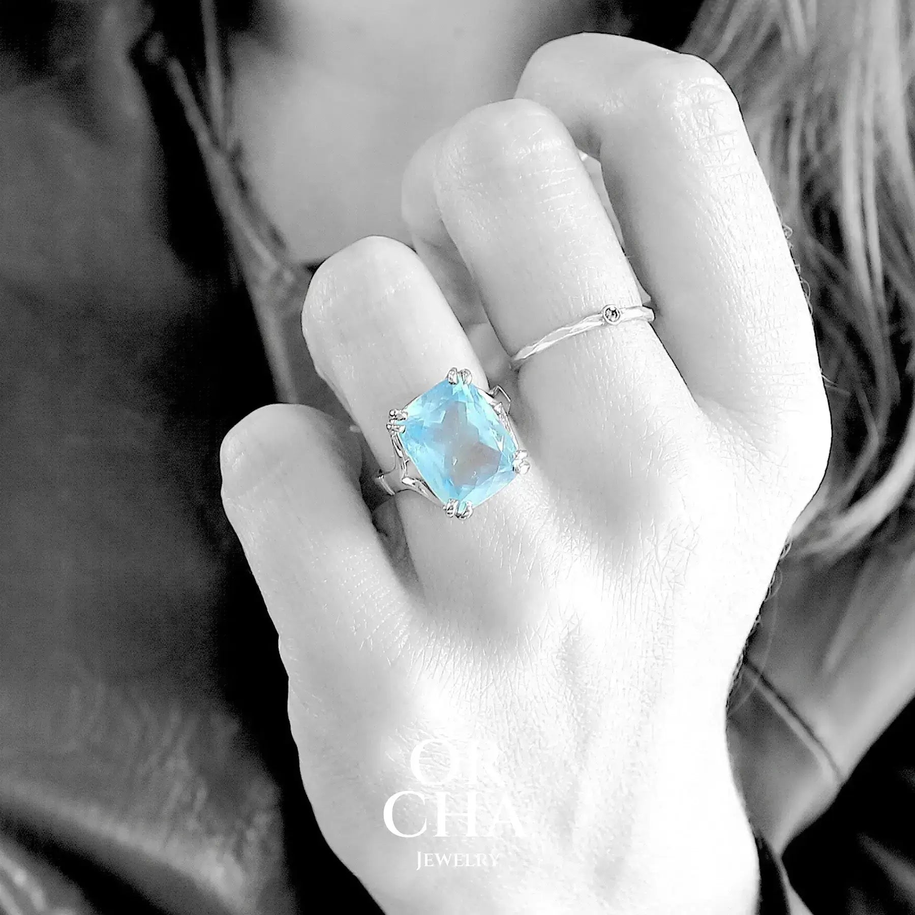 Silver ring with Aquamarine - Paradise