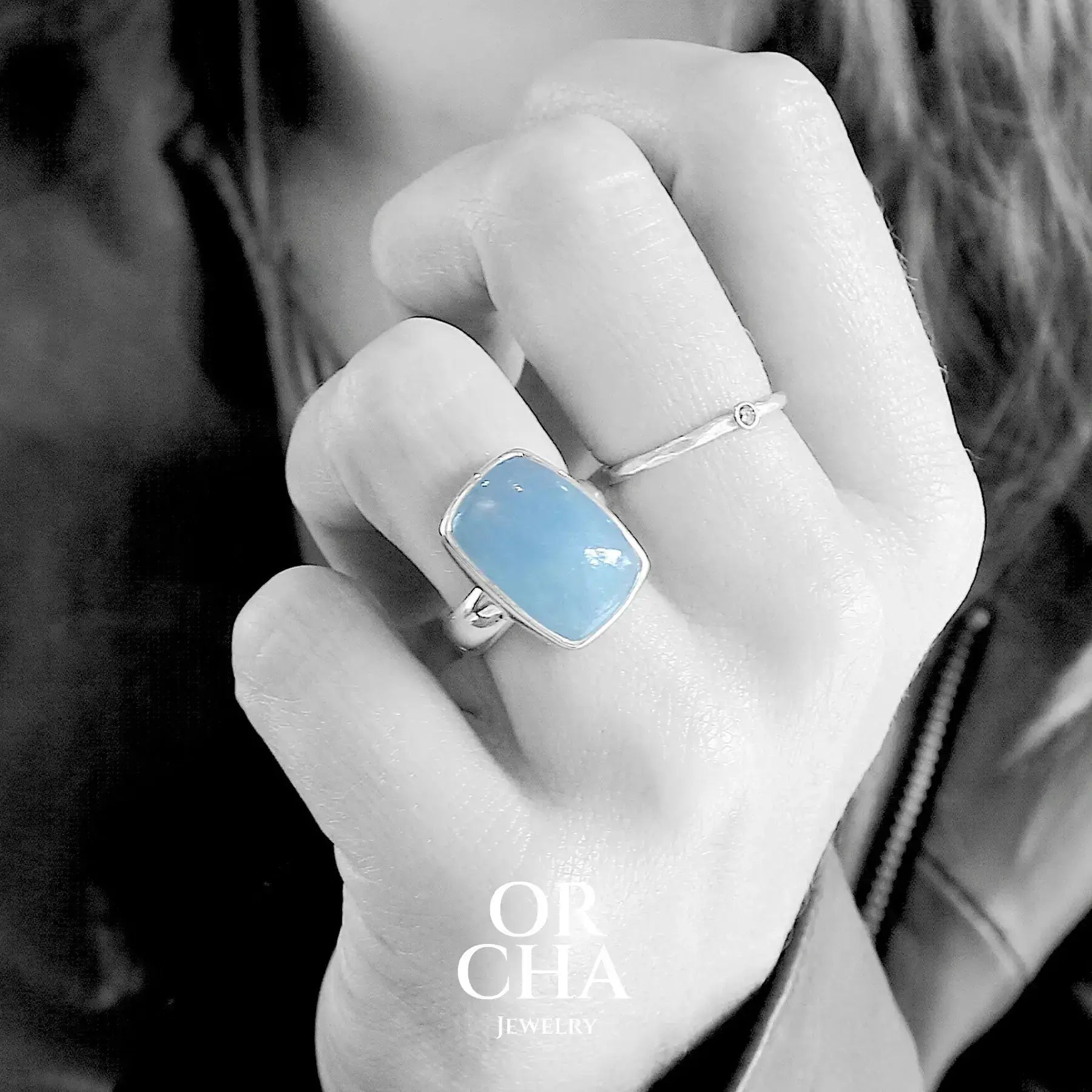 Silver ring with Aquamarine - Essential