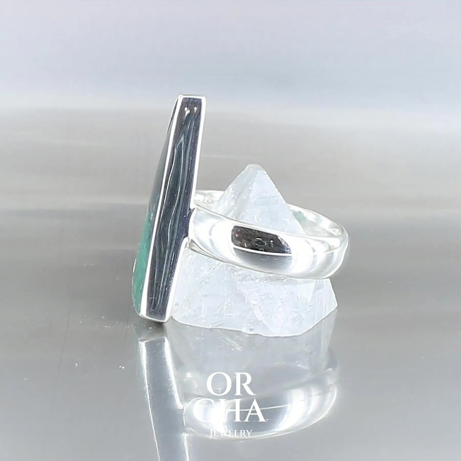 Bague en argent avec Bois Pétrifié - Essential