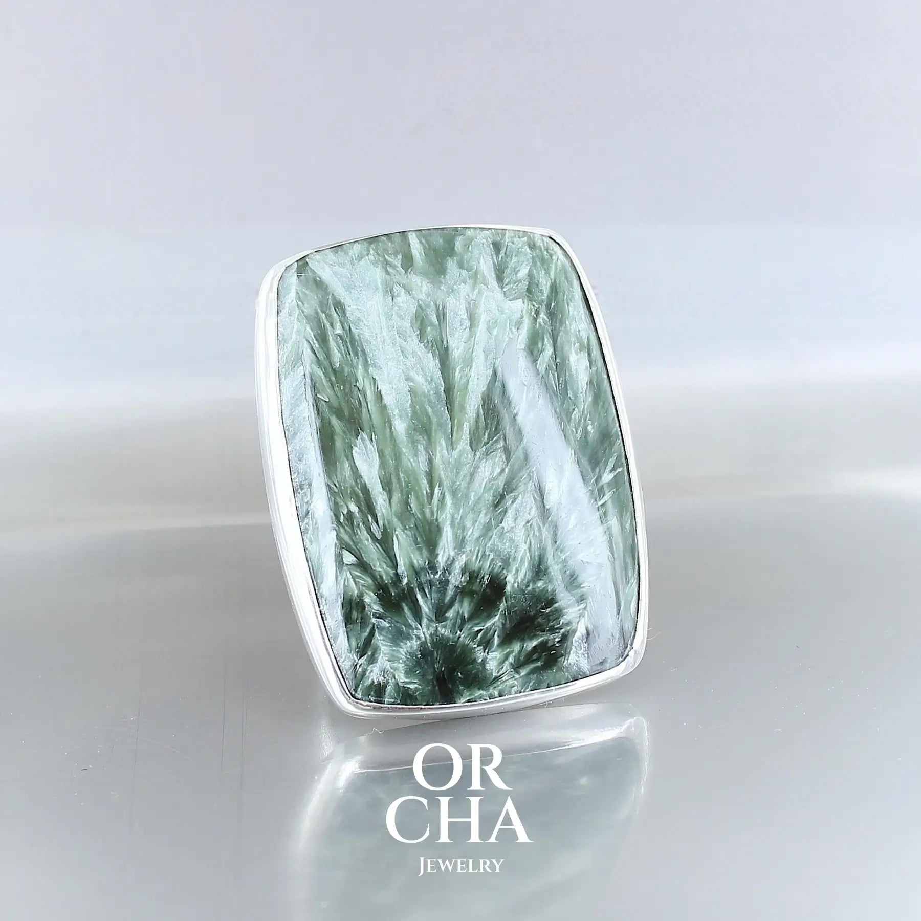 Bague en argent avec Séraphinite - Essential