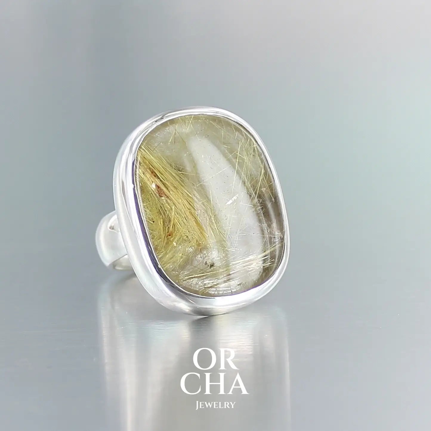 Bague en argent avec Quartz Rutile - Essential