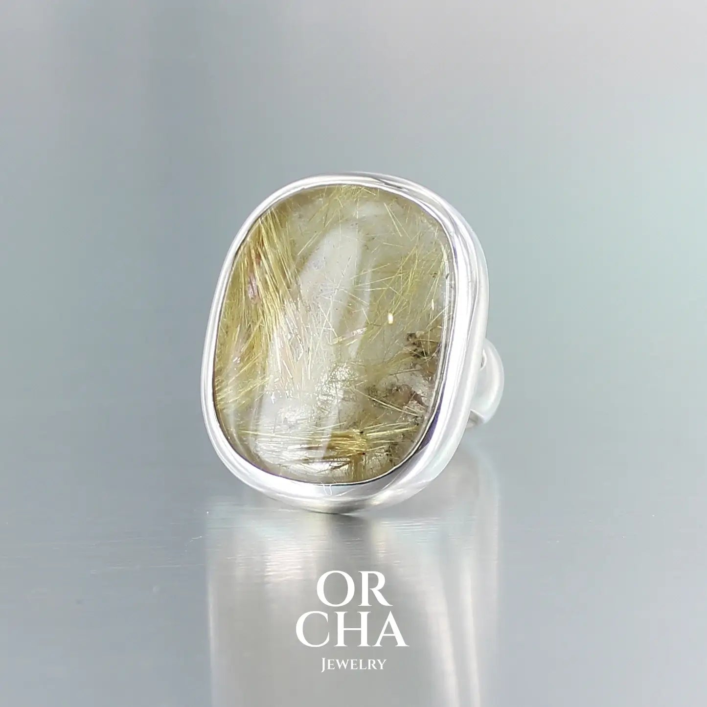 Bague en argent avec Quartz Rutile - Essential