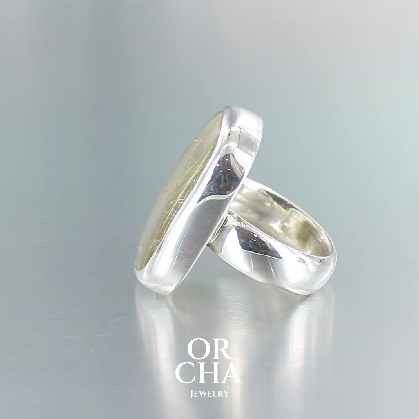 Bague en argent avec Quartz Rutile - Essential
