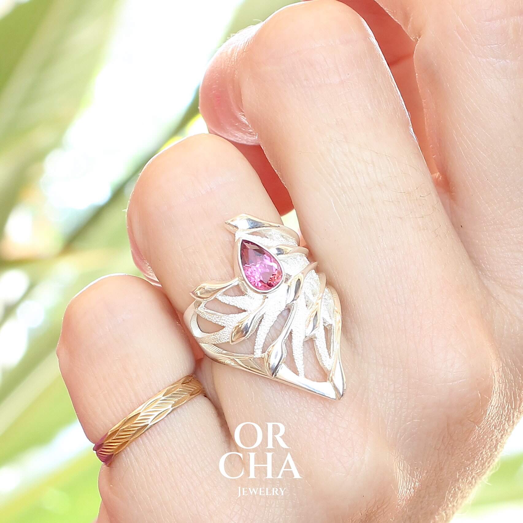 Bague en argent avec Tourmaline - Sauvage