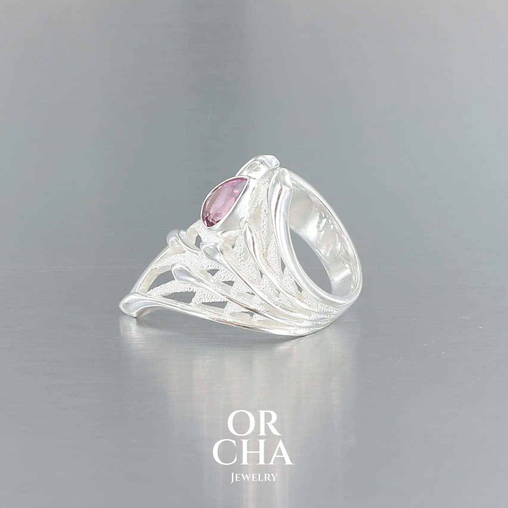 Bague en argent avec Tourmaline - Sauvage