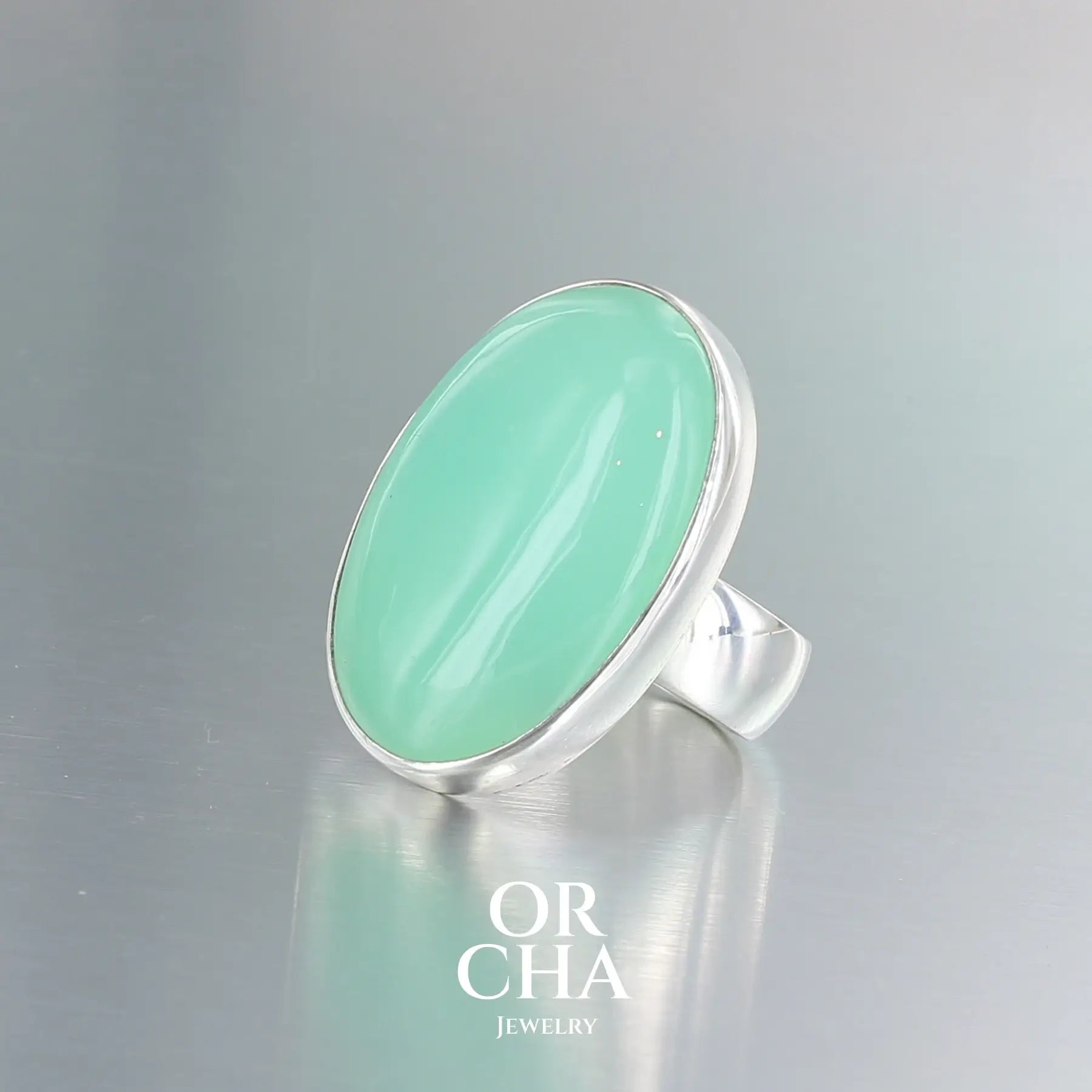 Bague en argent avec Chrysoprase - Essential