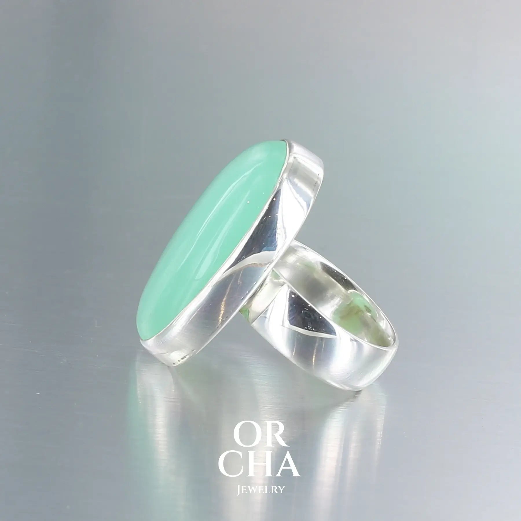 Bague en argent avec Chrysoprase - Essential