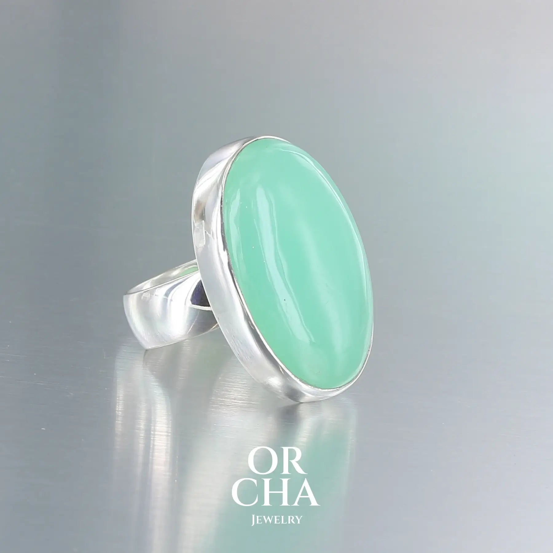 Bague en argent avec Chrysoprase - Essential