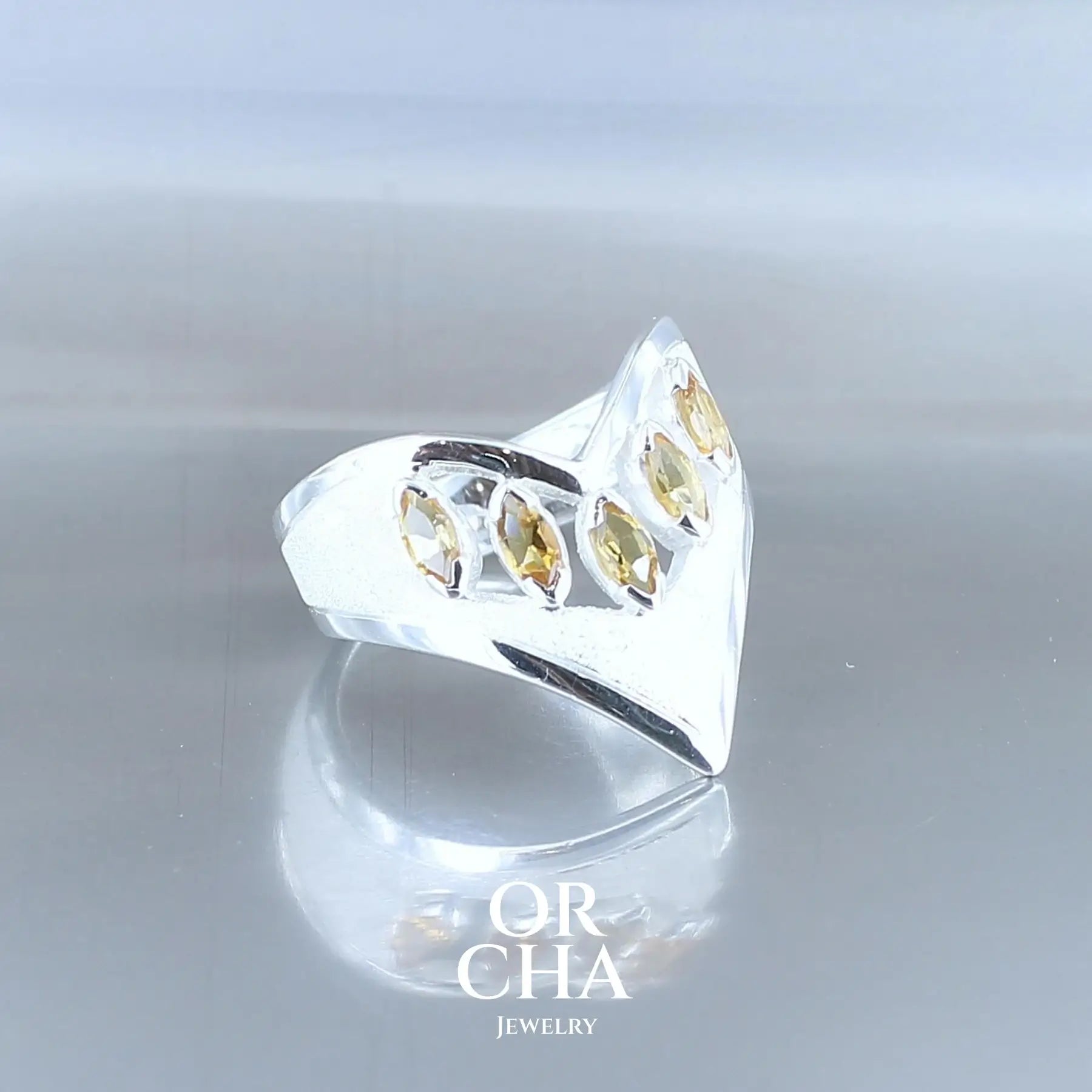Bague en argent avec Citrine - Bastet