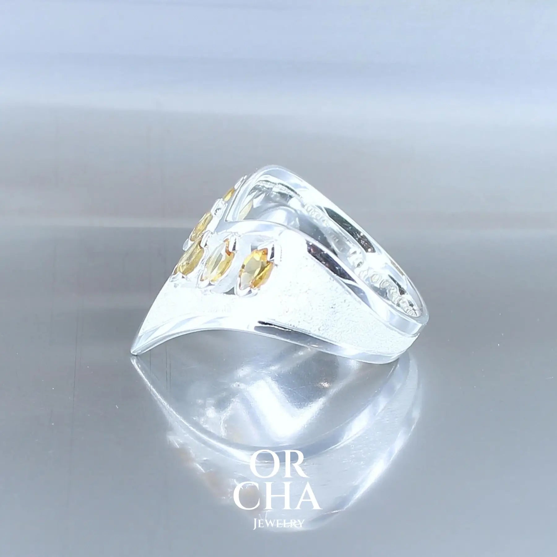Bague en argent avec Citrine - Bastet