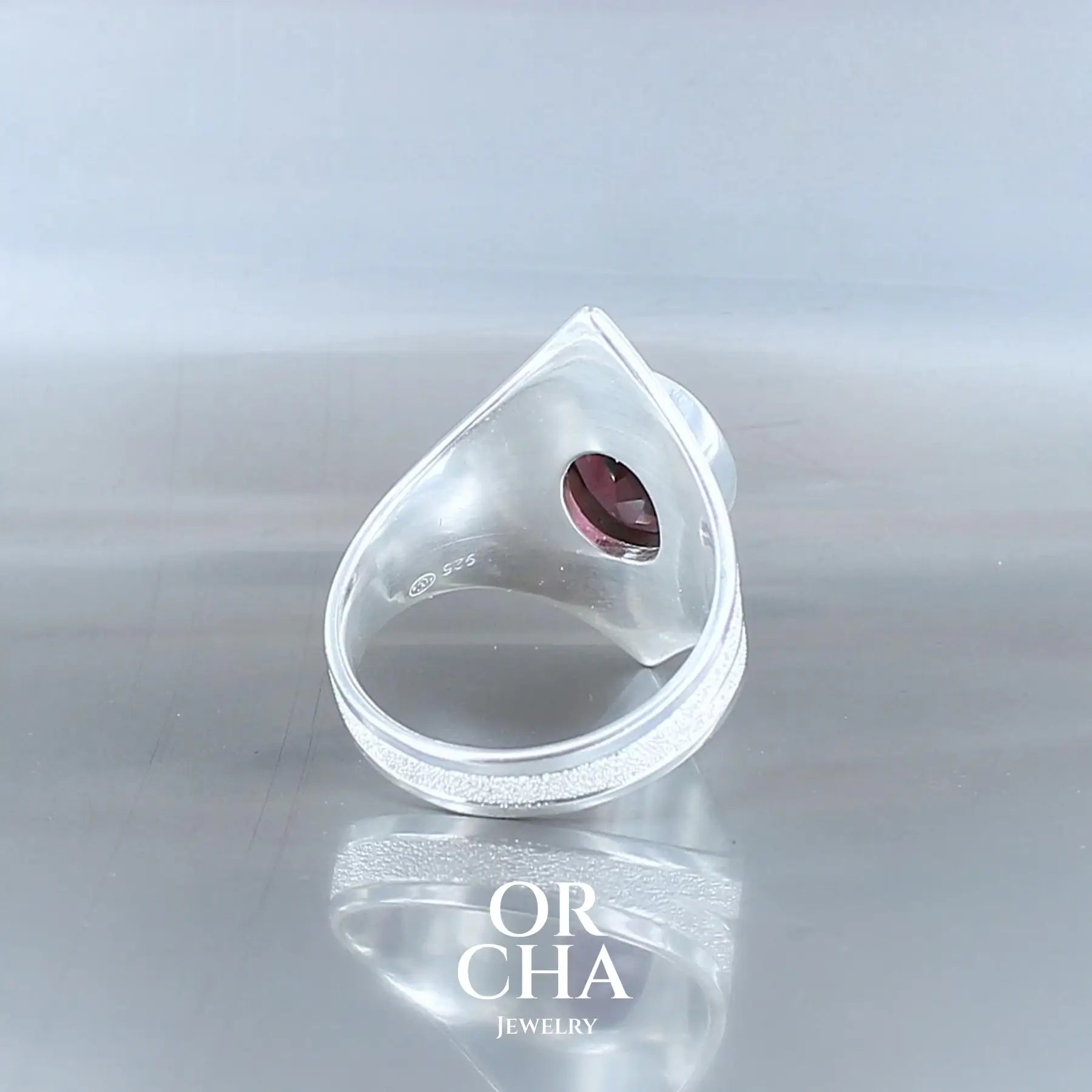 Bague en argent avec Grenat - Elven