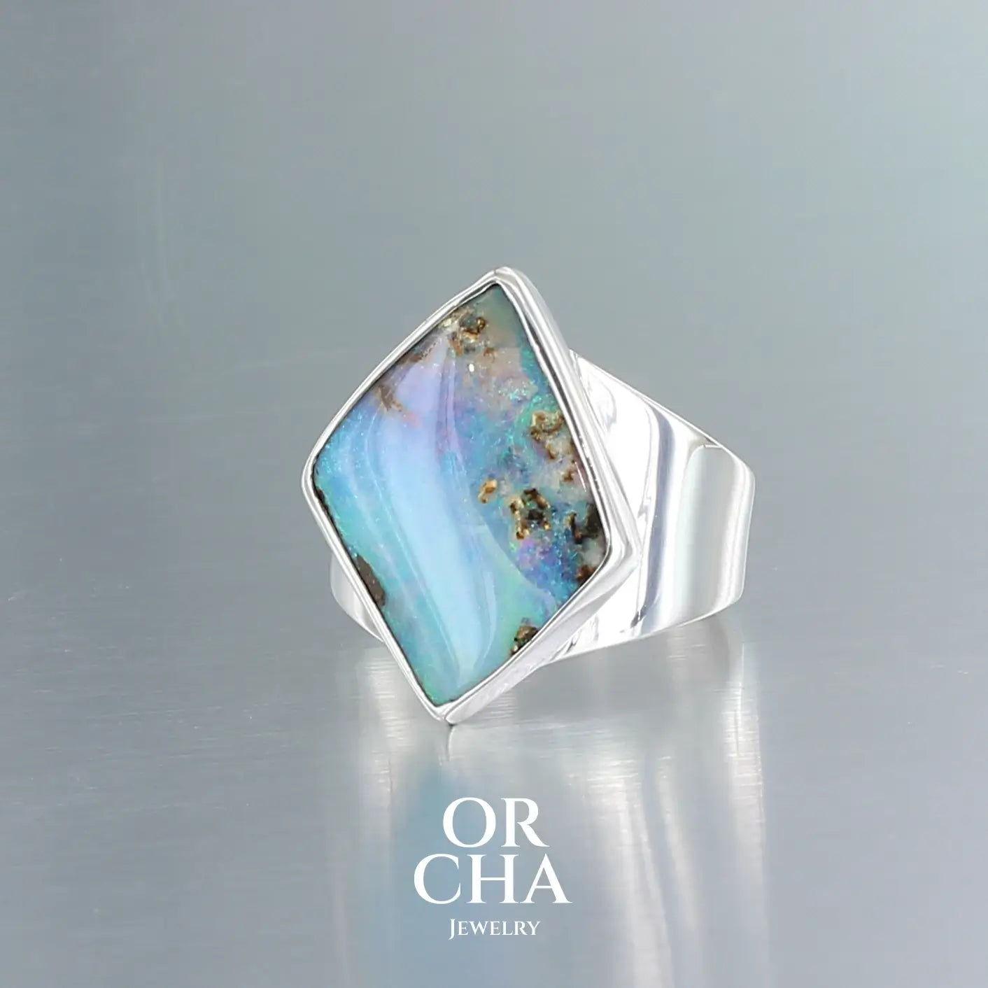 Bague en argent avec opale - Orcha