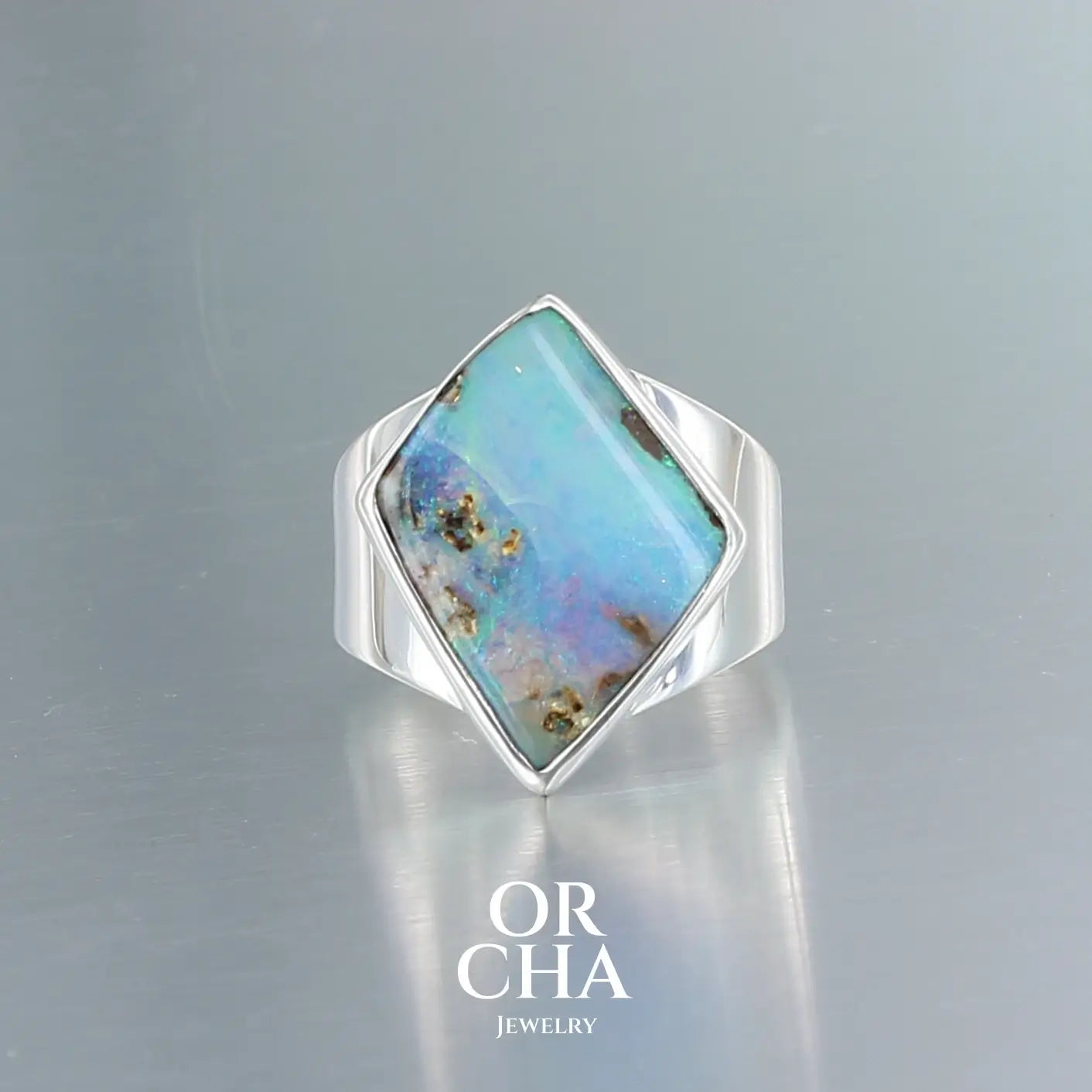 Bague en argent avec opale - Orcha