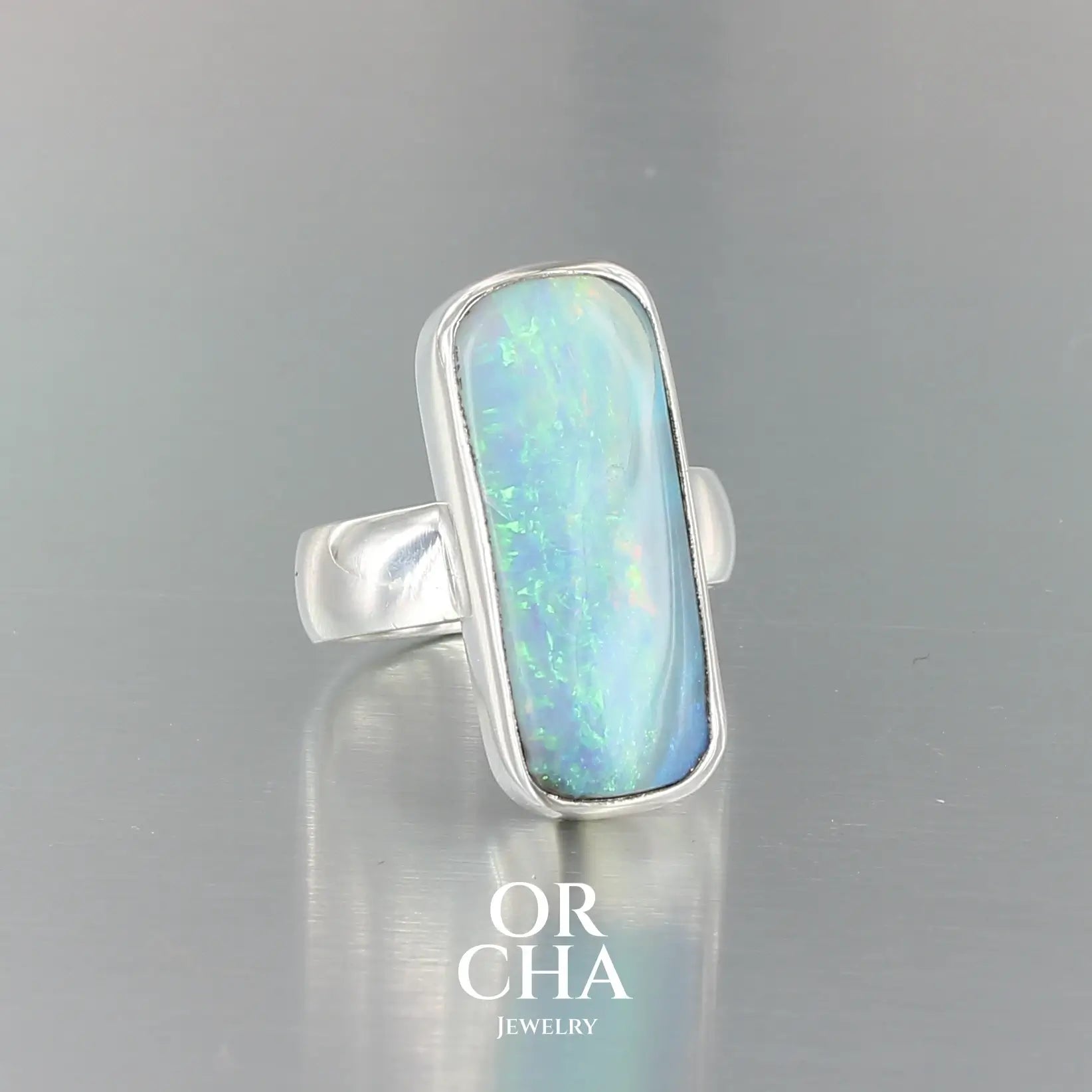 Bague en argent avec opale - Essential