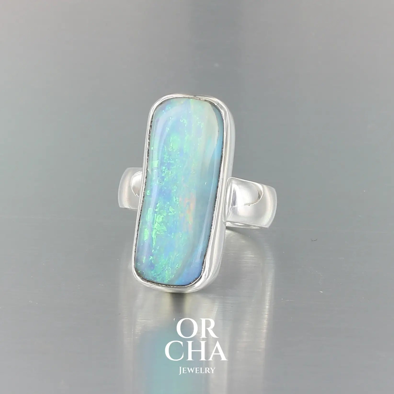 Bague en argent avec opale - Essential