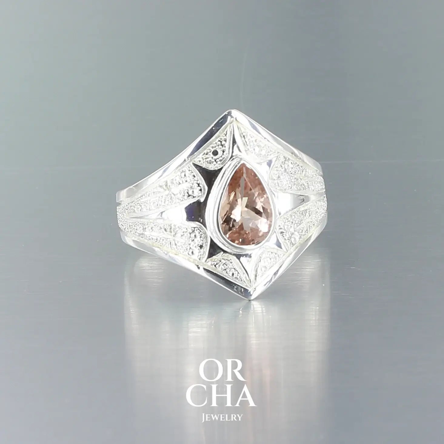 Bague en argent avec Tourmaline - Elven