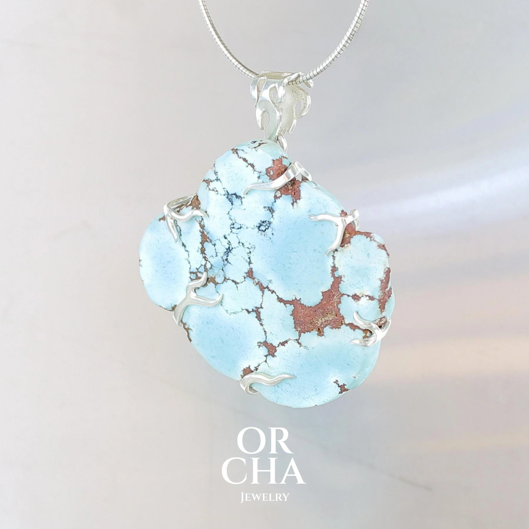 Pendentif en argent avec Turquoise Golden Hill - Sauvage