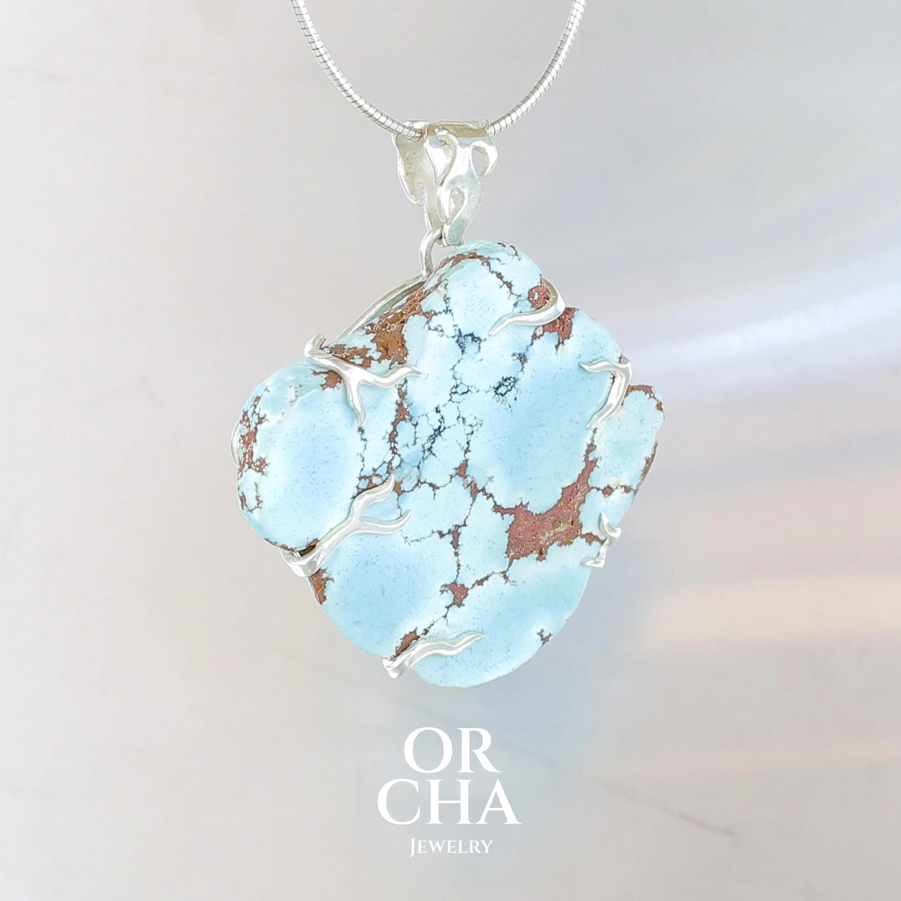 Pendentif en argent avec Turquoise Golden Hill - Sauvage