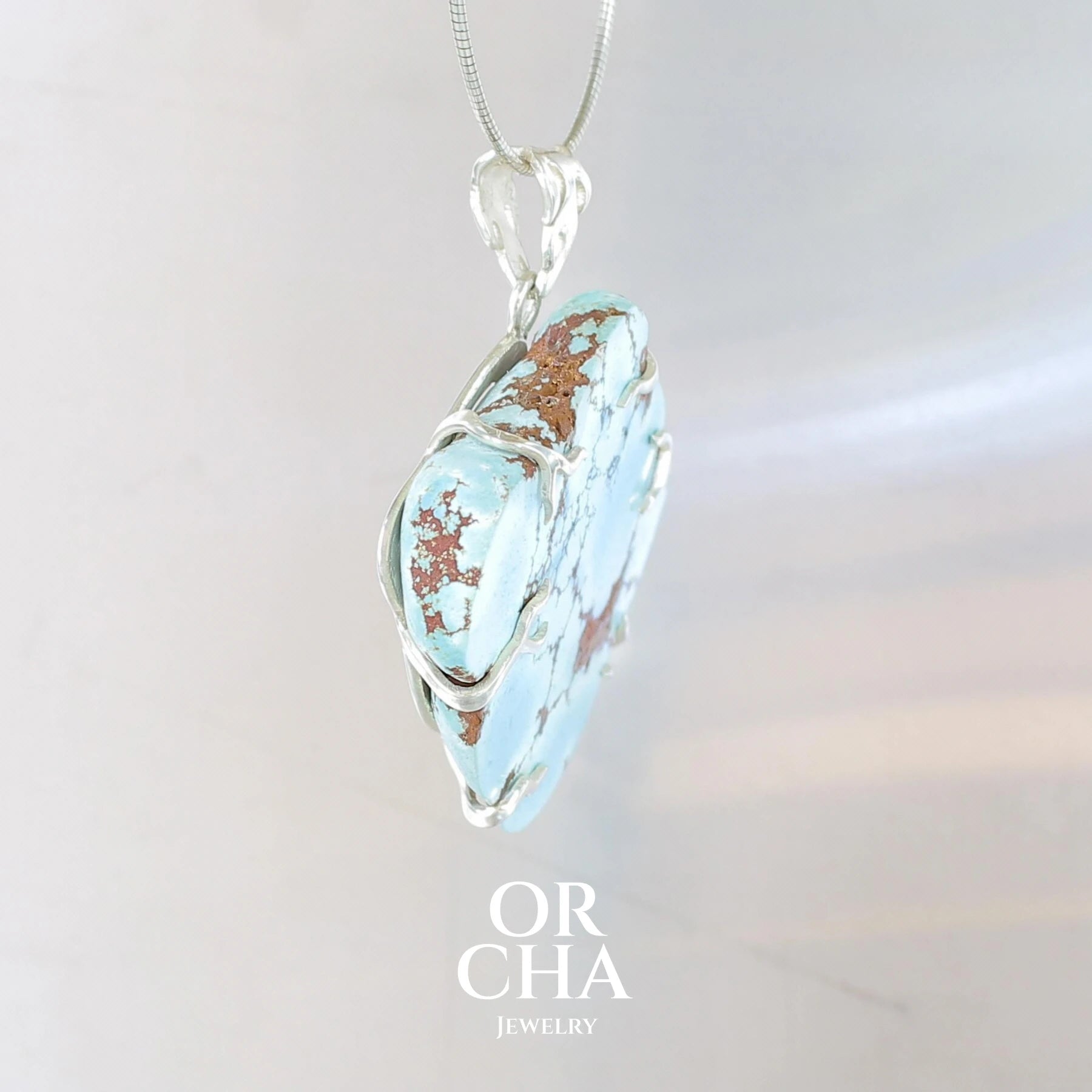 Pendentif en argent avec Turquoise Golden Hill - Sauvage