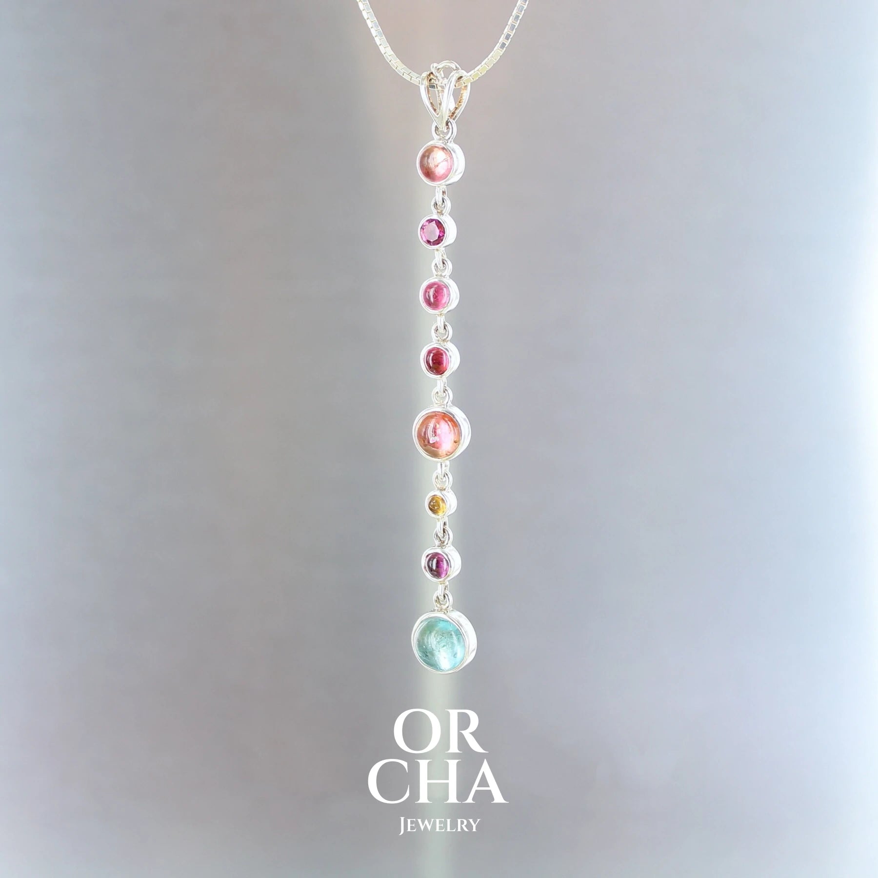 Pendentif en argent avec Tourmalines - Paradis