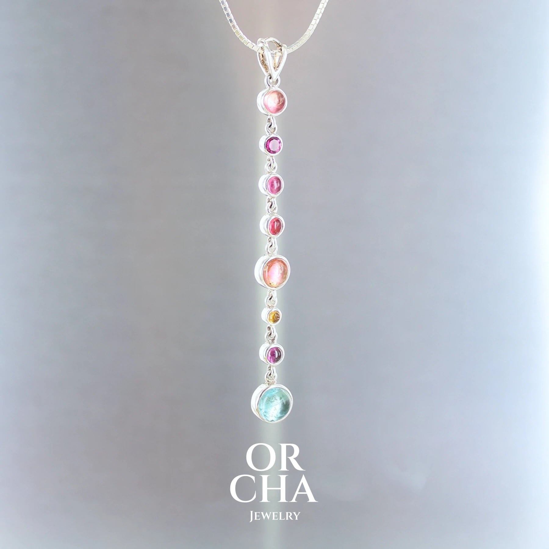 Pendentif en argent avec Tourmalines - Paradis