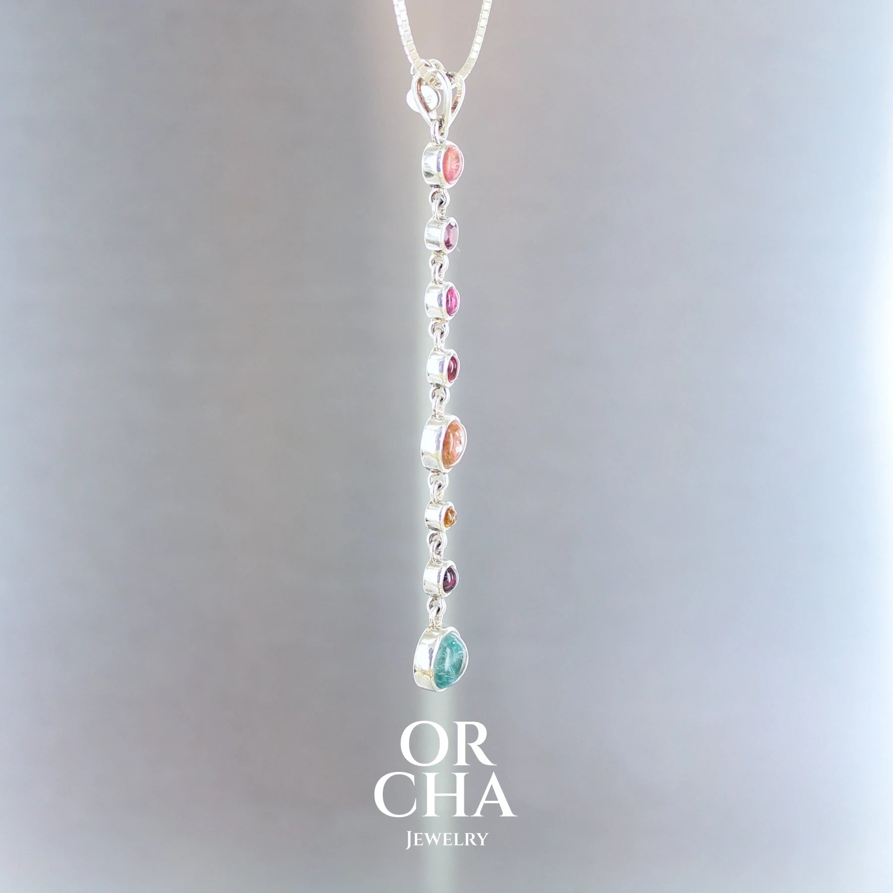 Pendentif en argent avec Tourmalines - Paradis