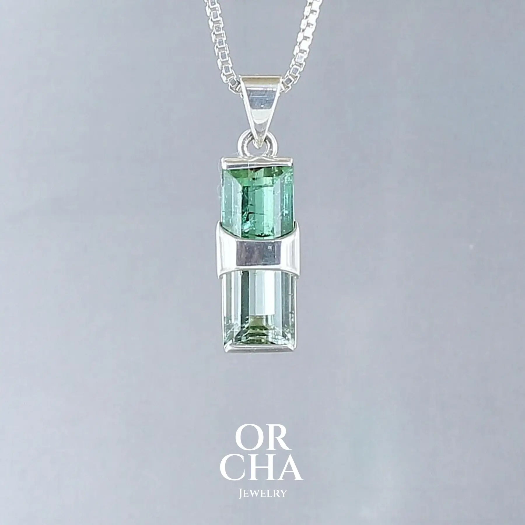 Pendentif en argent avec Tourmaline - Paradis