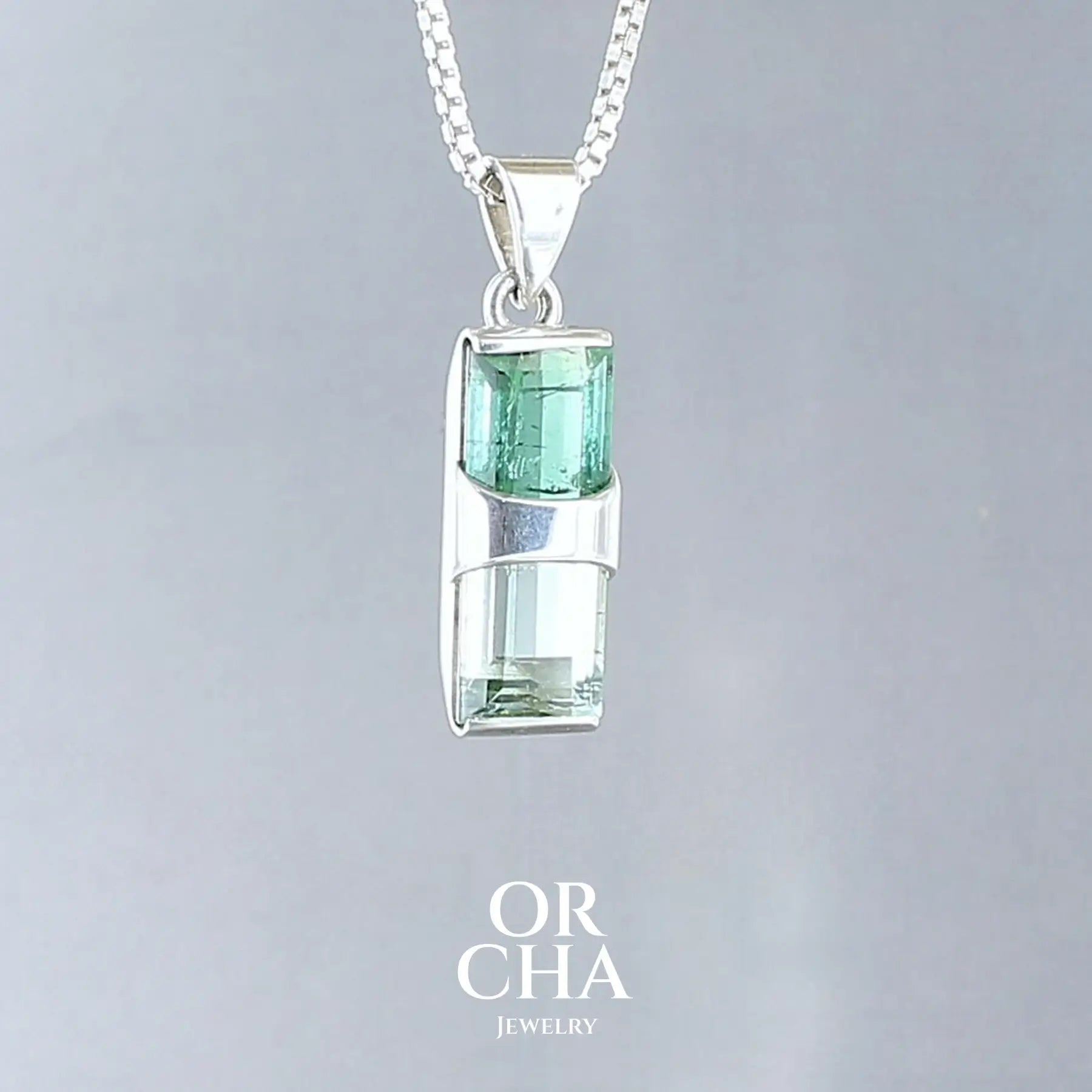 Pendentif en argent avec Tourmaline - Paradis