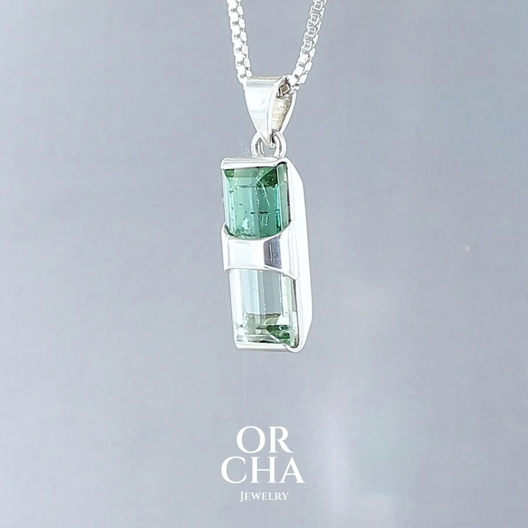 Pendentif en argent avec Tourmaline - Paradis