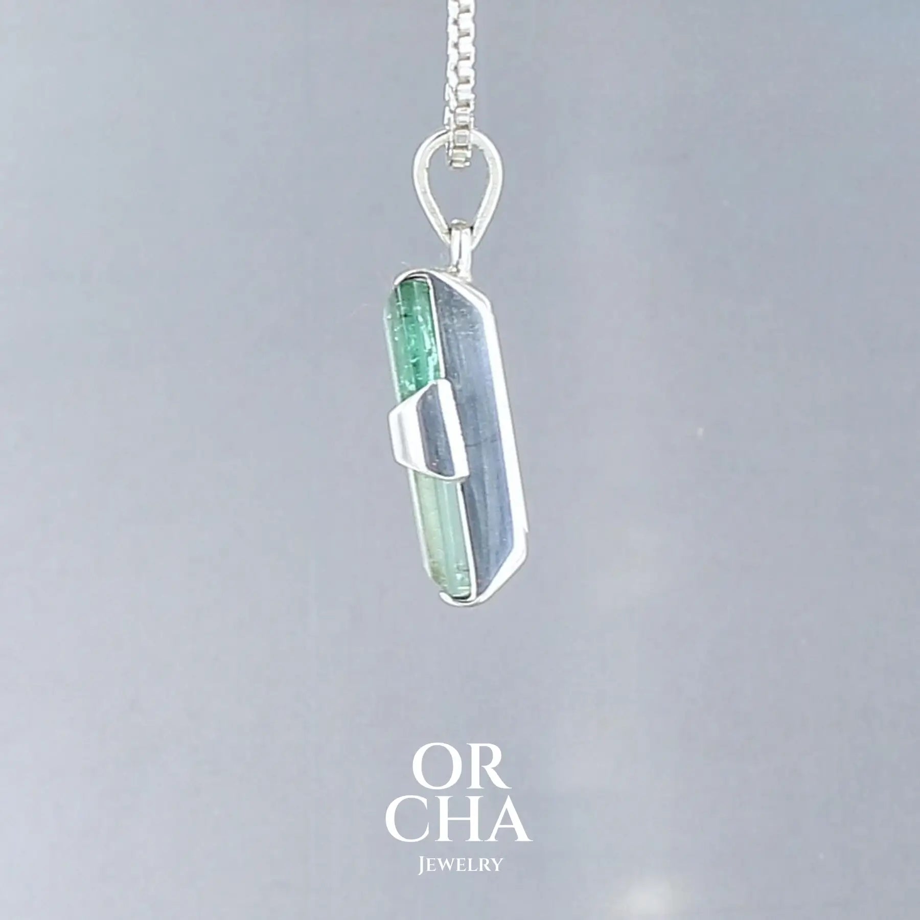 Pendentif en argent avec Tourmaline - Paradis