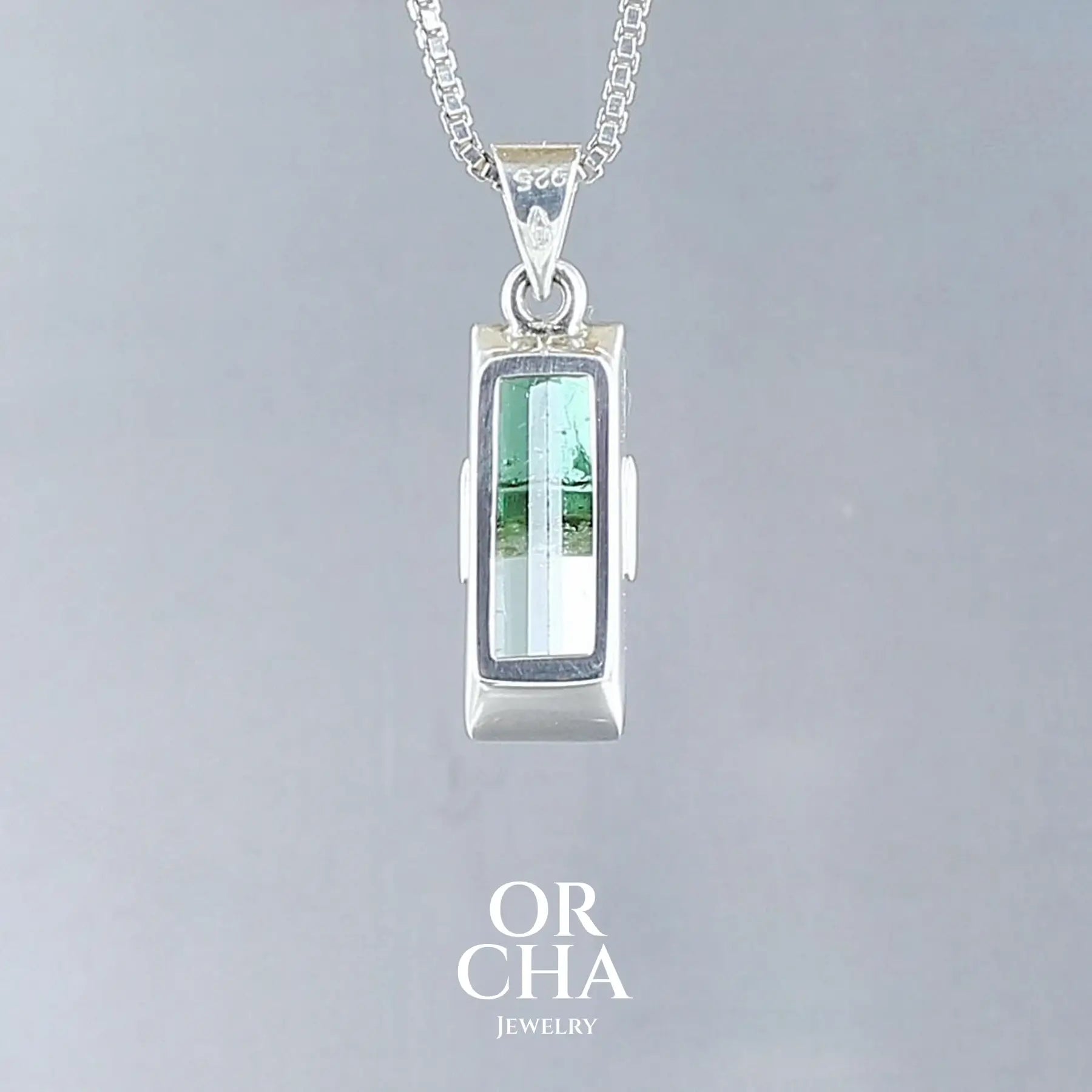 Pendentif en argent avec Tourmaline - Paradis