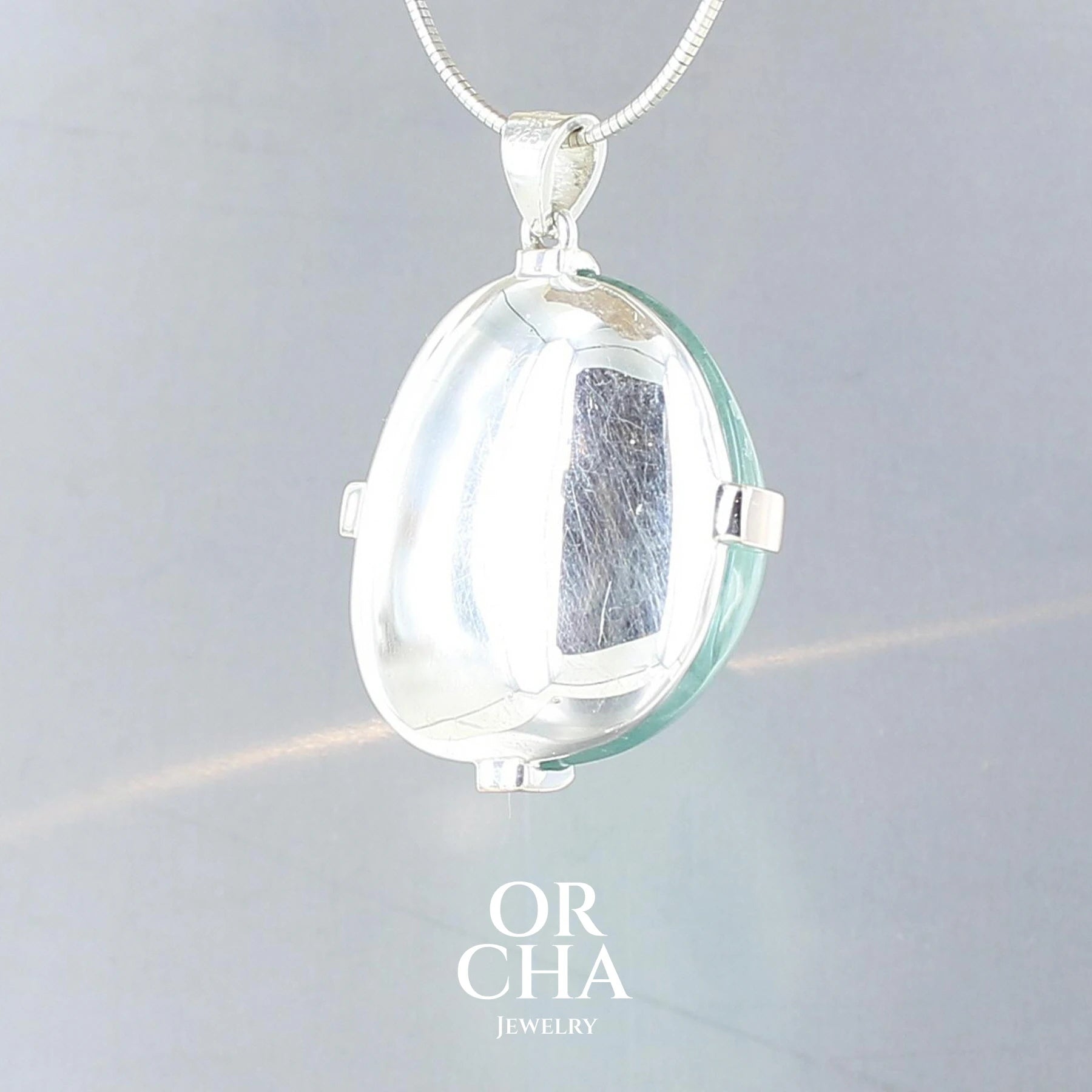 Silver and Gold Pendant with Aquamarine - Orcha's Gold