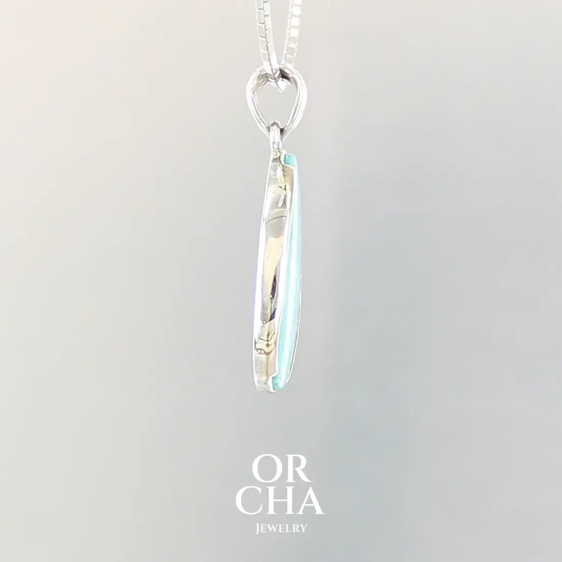 Pendentif argent avec Amazonite - Paradis