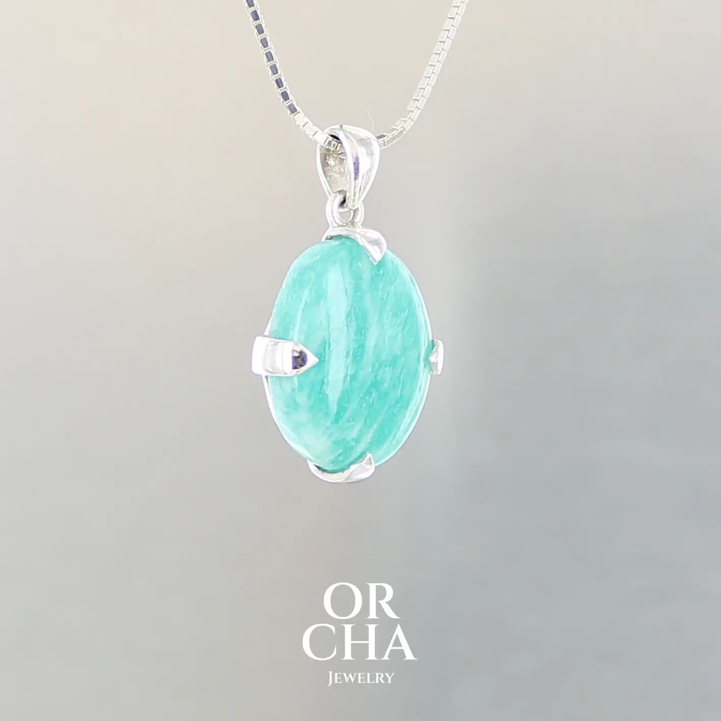 Pendentif argent avec Amazonite - Essential