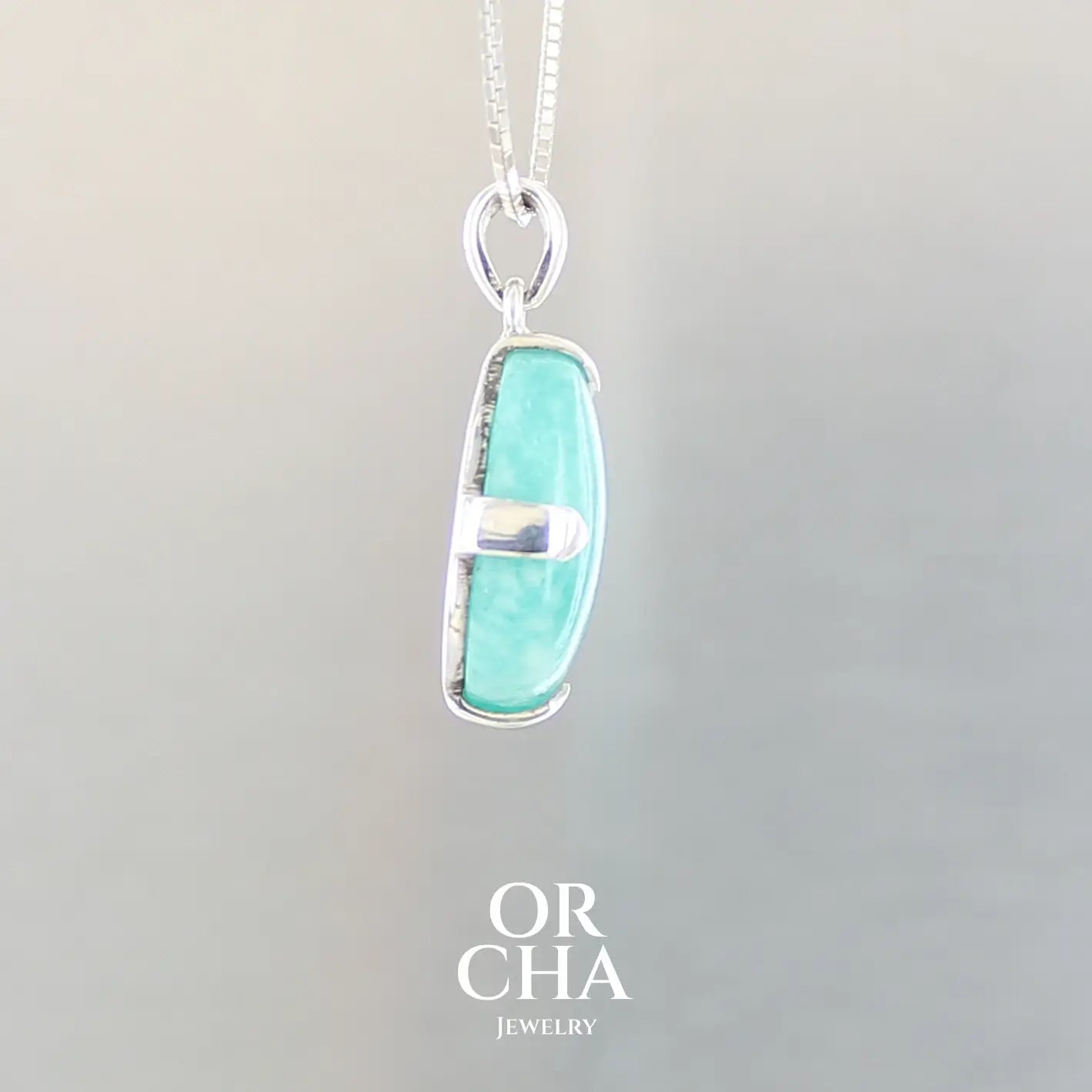 Pendentif argent avec Amazonite - Essential