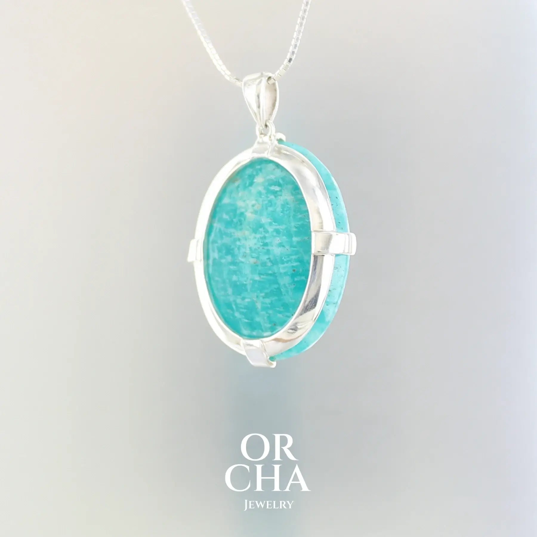 Pendentif argent avec Amazonite - Essential