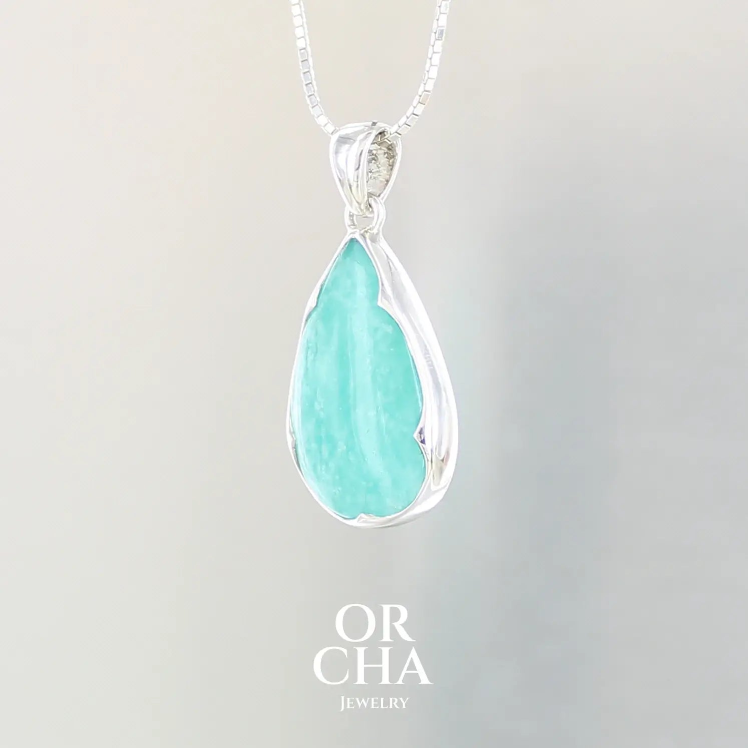 Pendentif argent avec Amazonite - Orcha