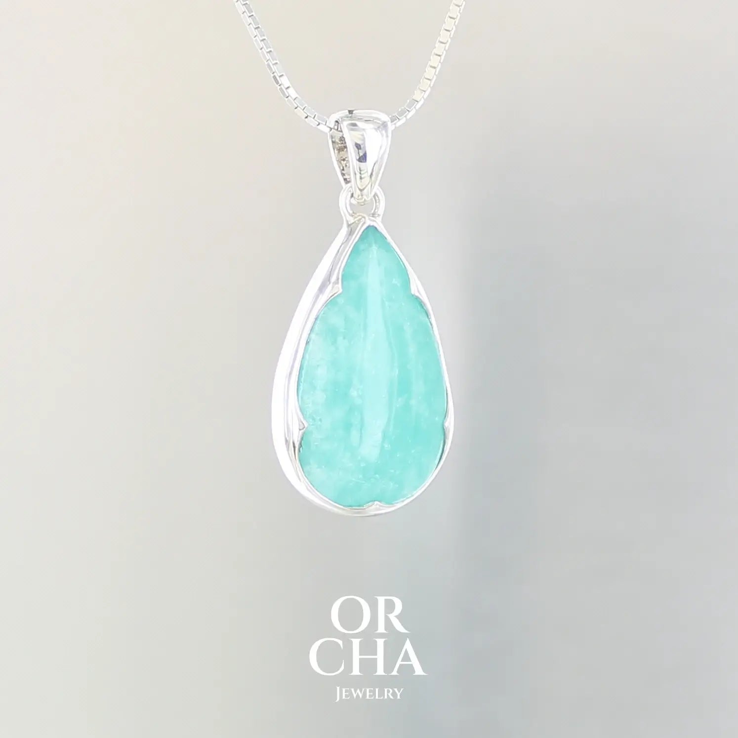 Pendentif argent avec Amazonite - Orcha