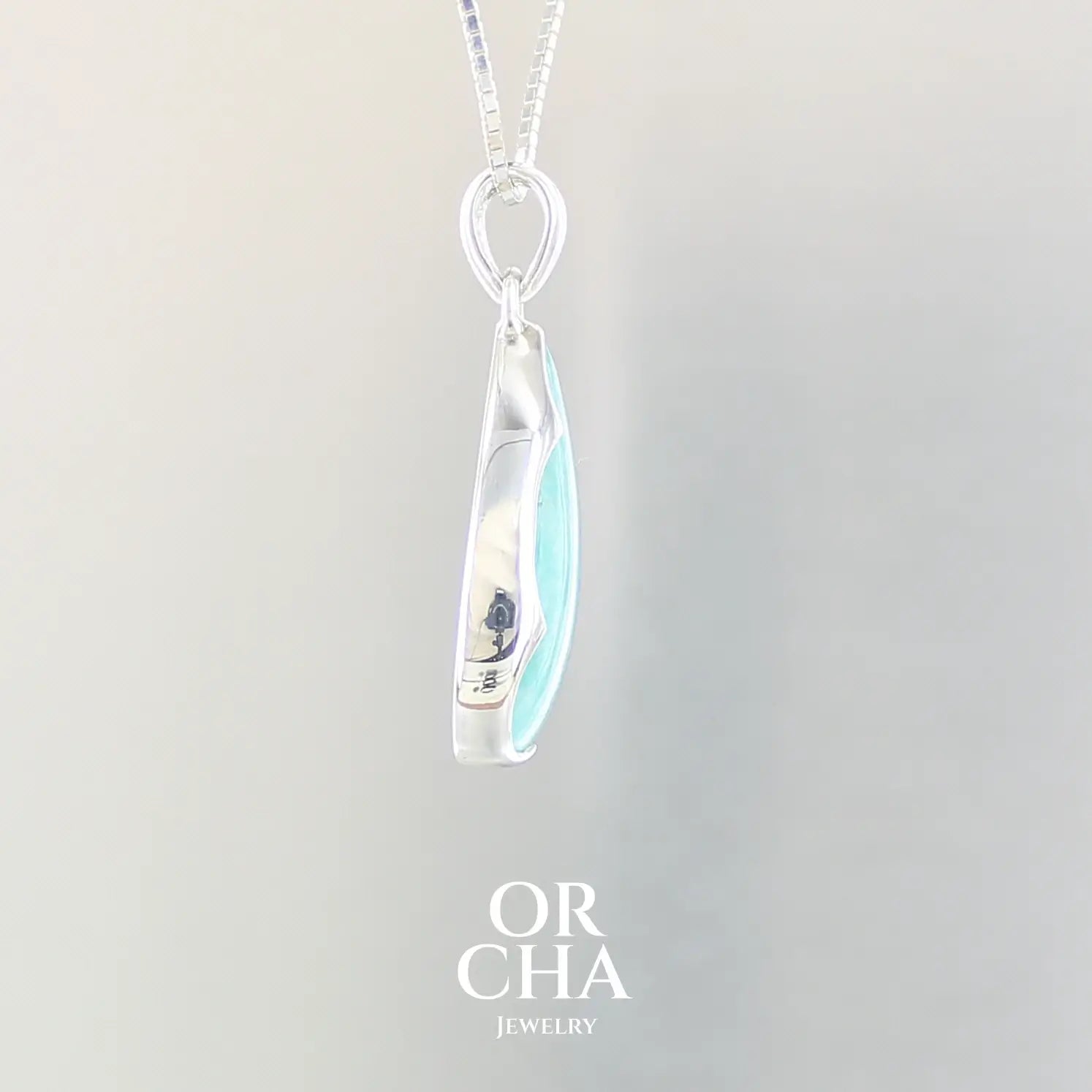 Pendentif argent avec Amazonite - Orcha