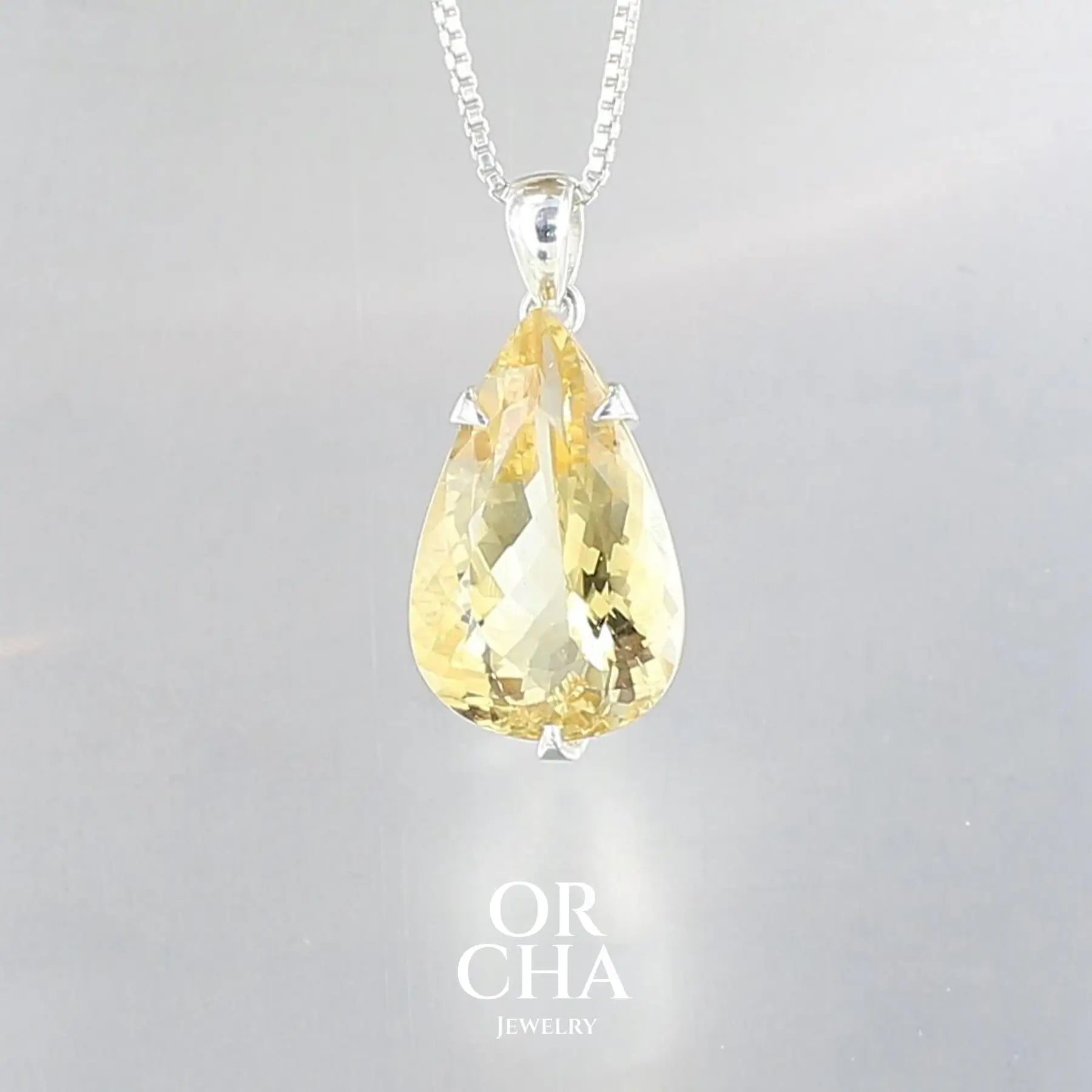 Pendentif en argent avec Citrine - Essential