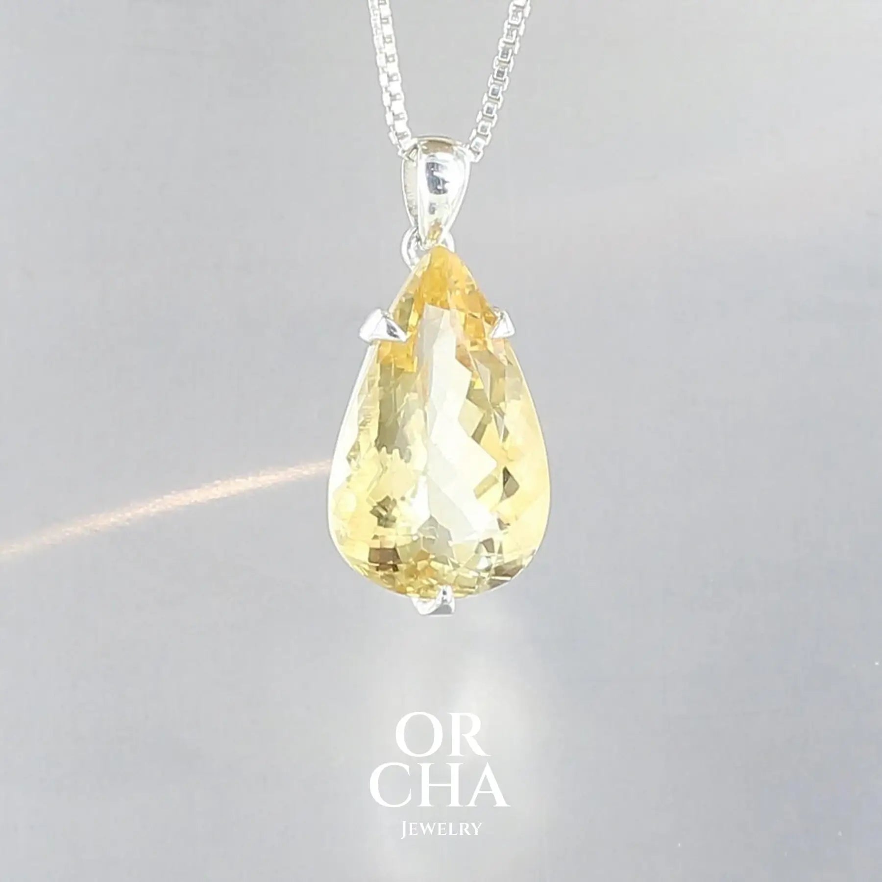 Pendentif en argent avec Citrine - Essential