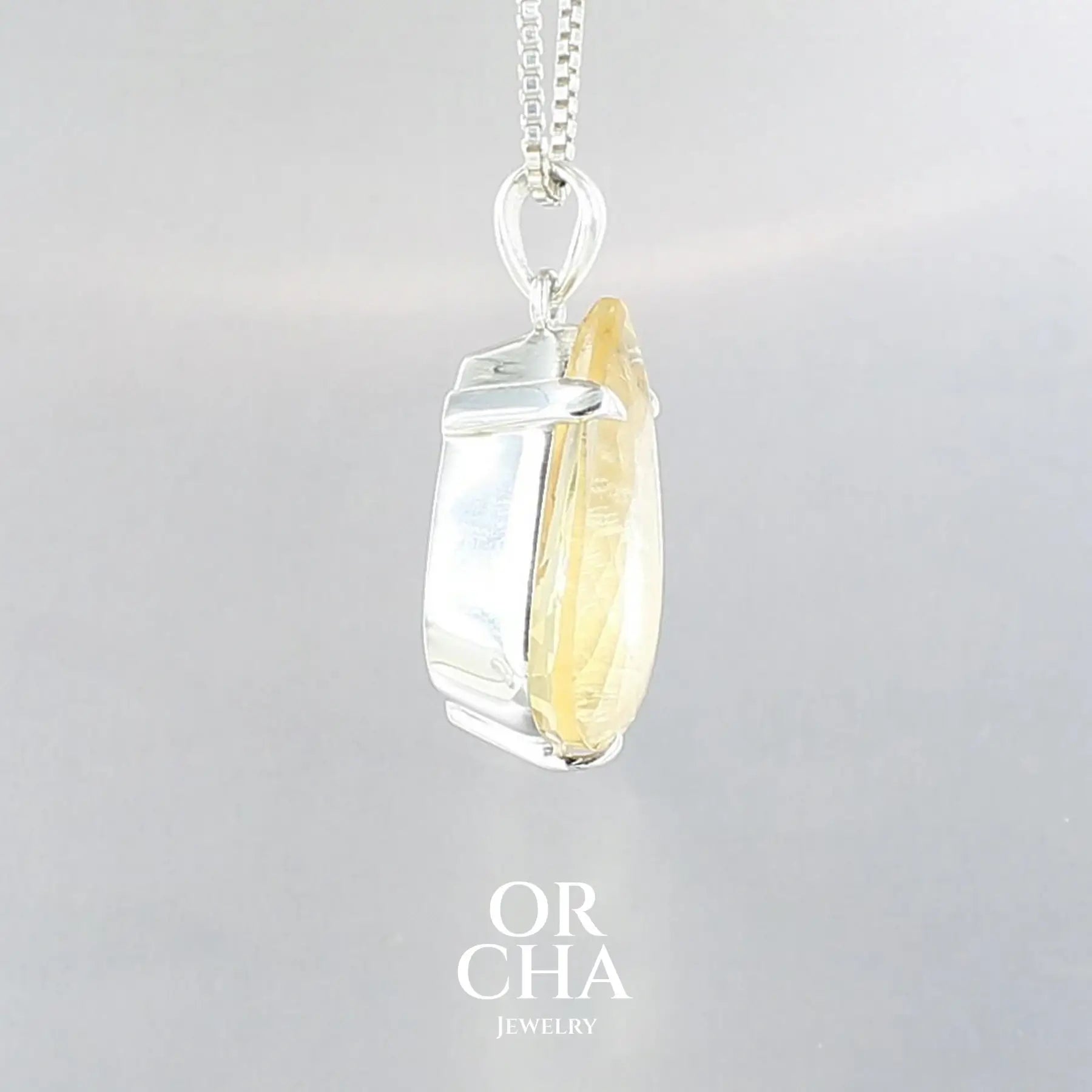 Pendentif en argent avec Citrine - Essential