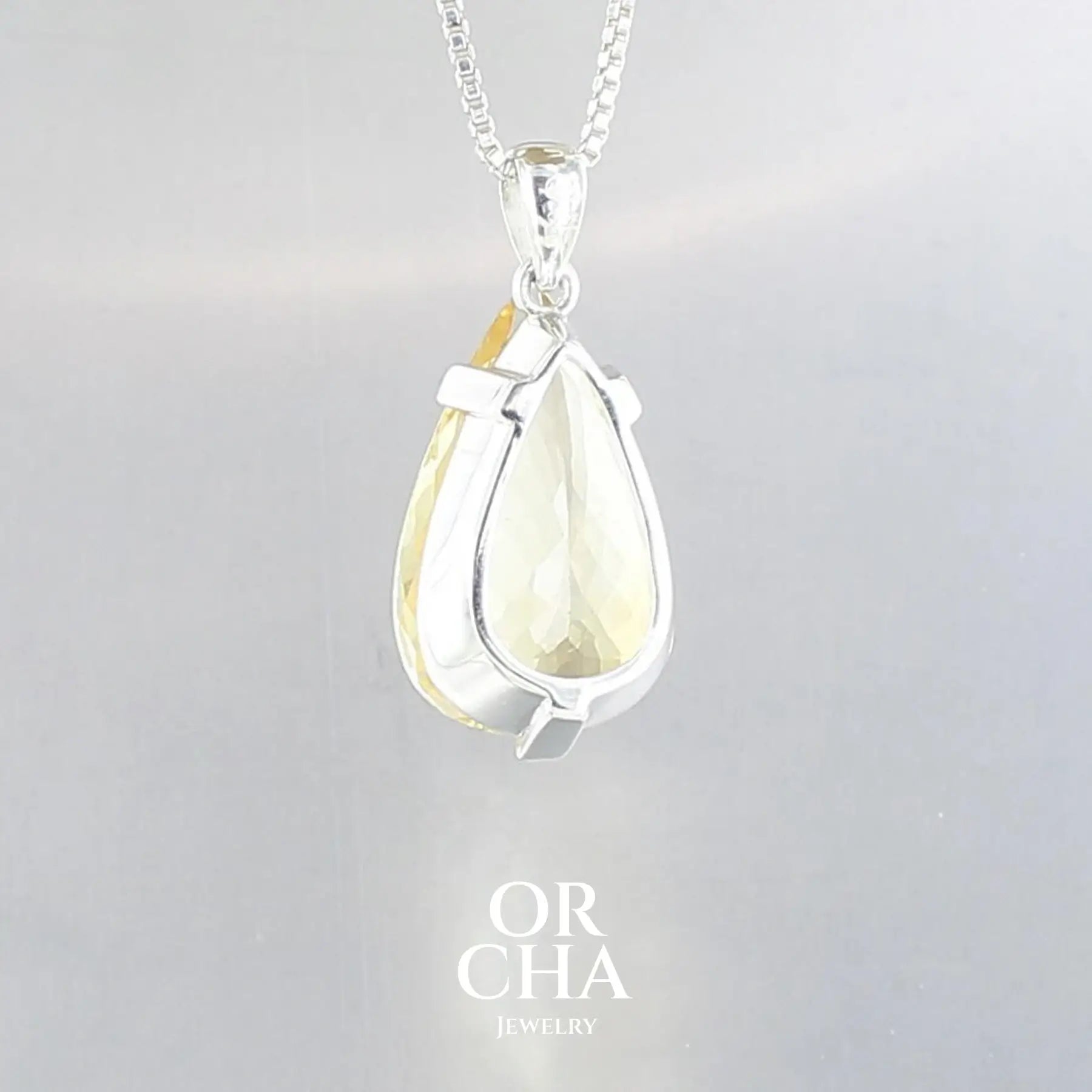 Pendentif en argent avec Citrine - Essential