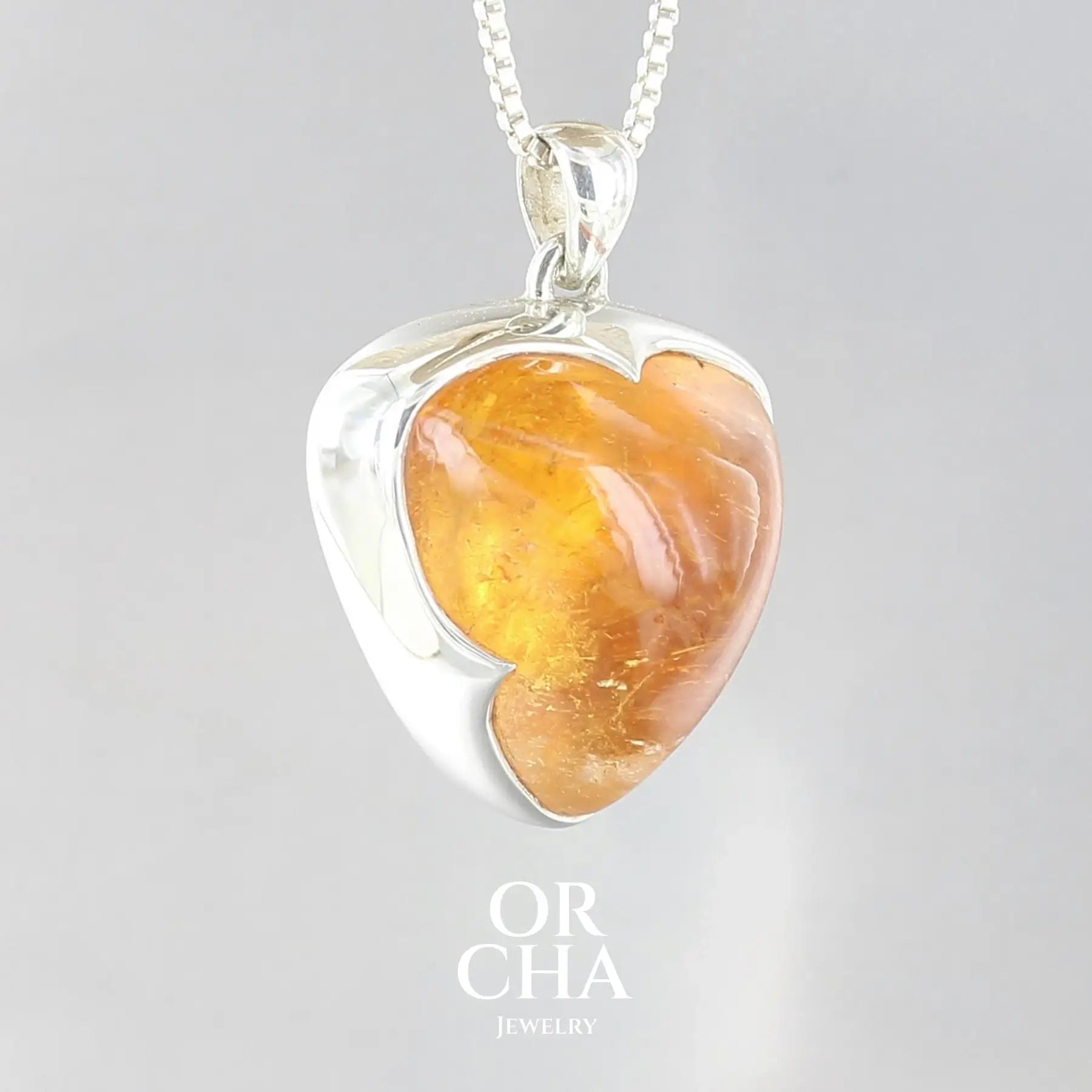 Pendentif en argent avec Citrine - Orcha