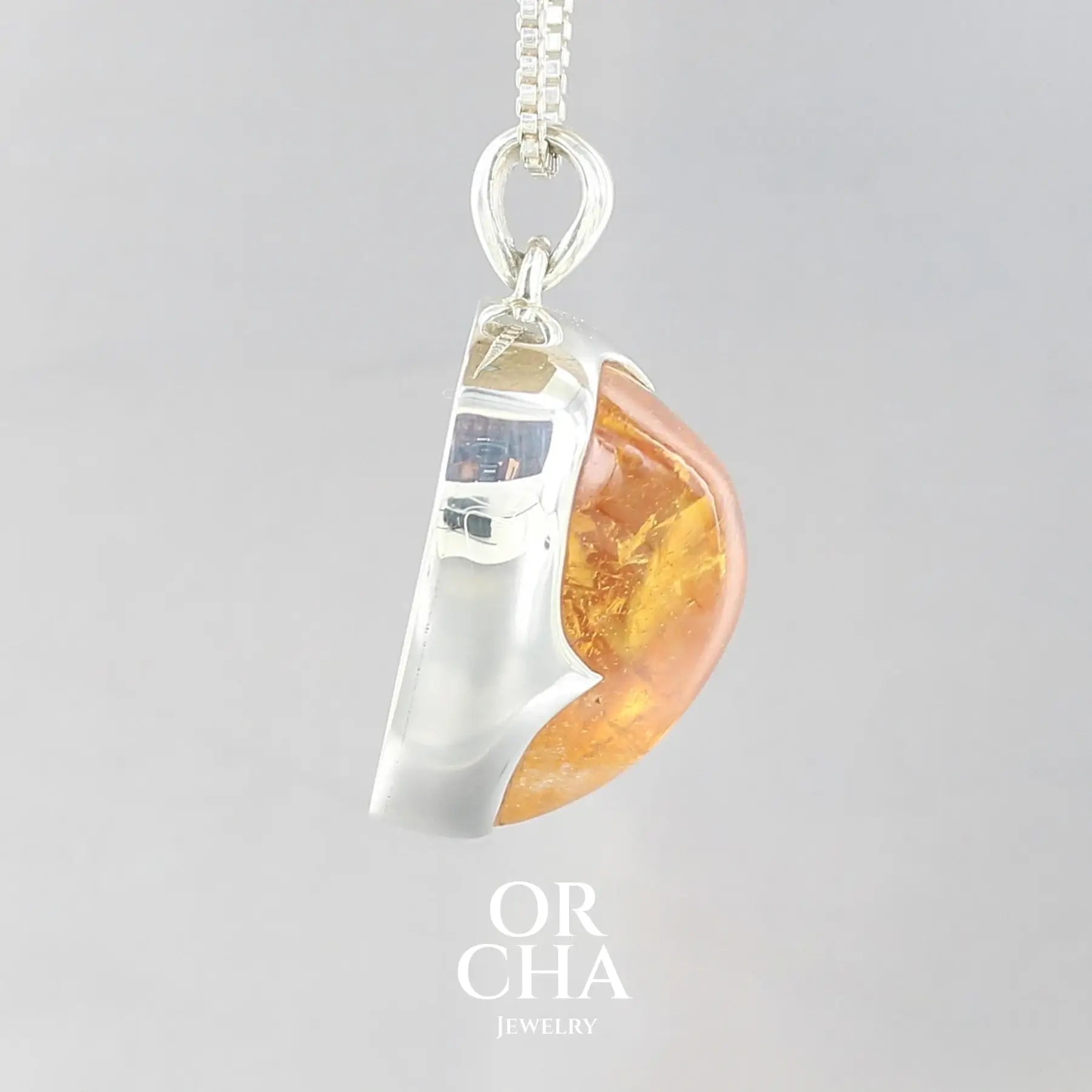 Pendentif en argent avec Citrine - Orcha