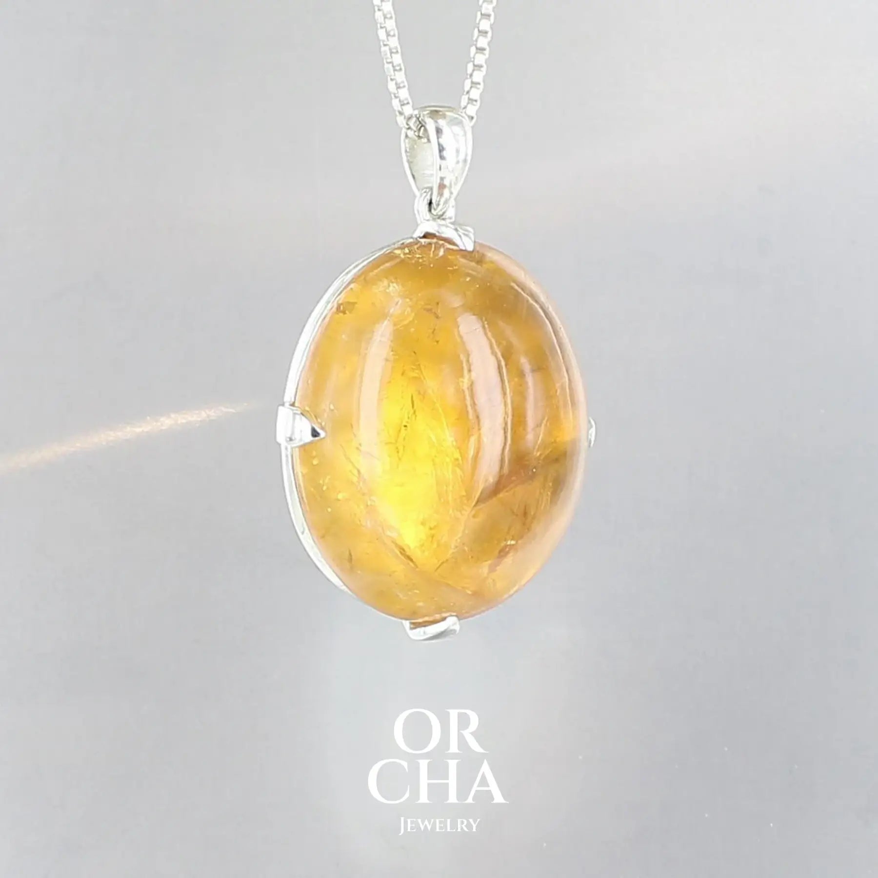 Pendentif en argent avec Citrine - Essential
