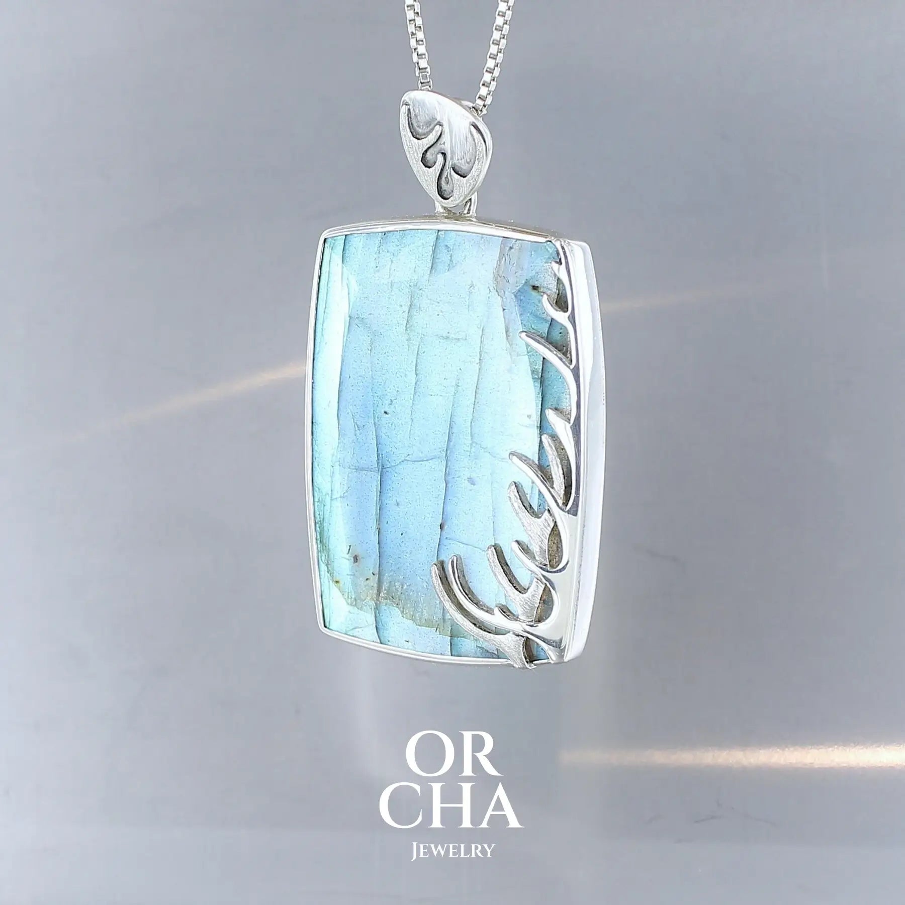 Pendentif en argent avec Labradorite - Sauvage