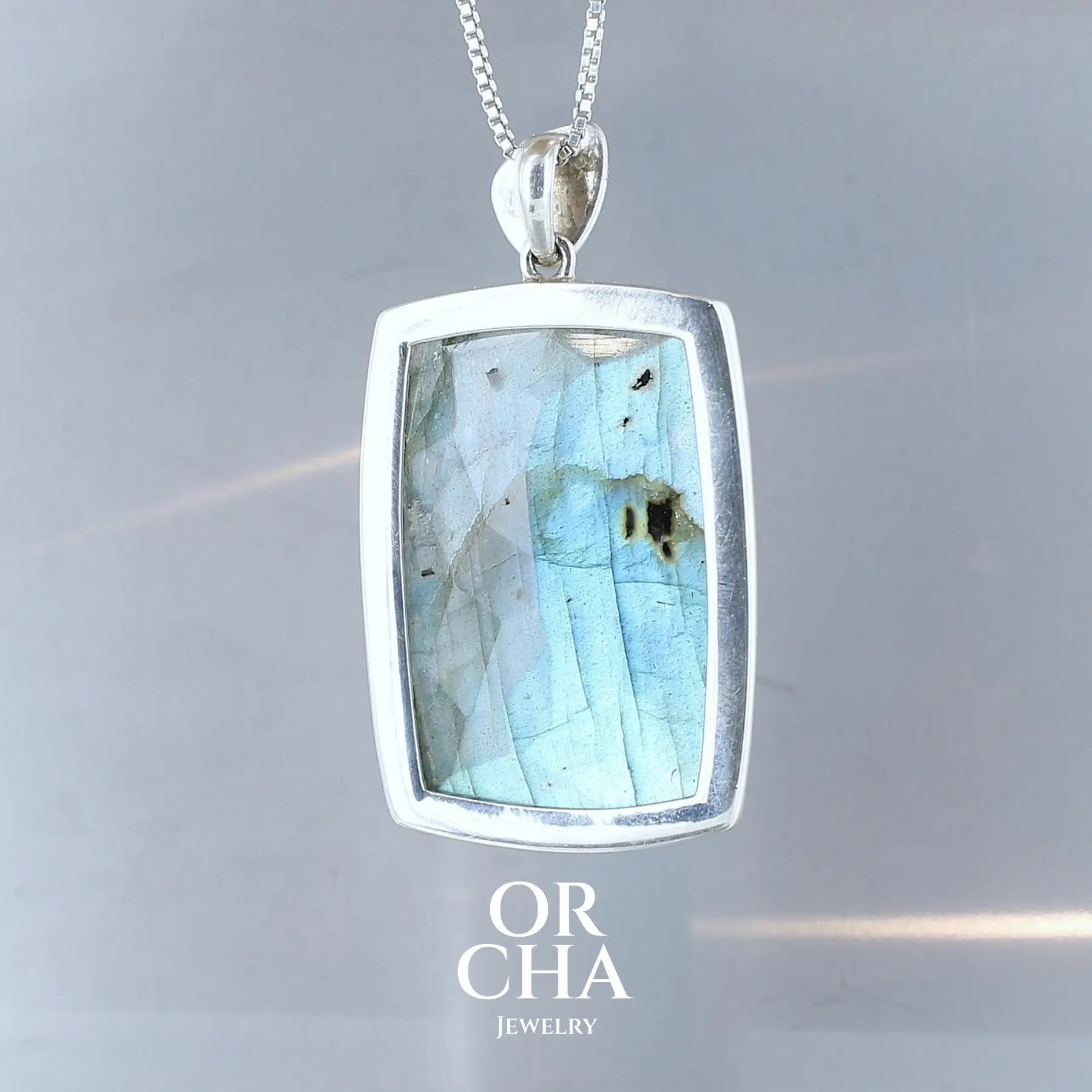 Pendentif en argent avec Labradorite - Sauvage