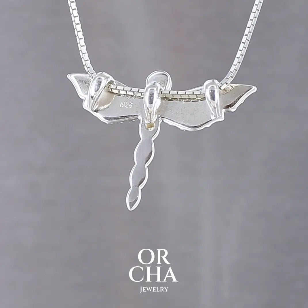 Pendentif Libellule avec Aigue Marine - Sauvage